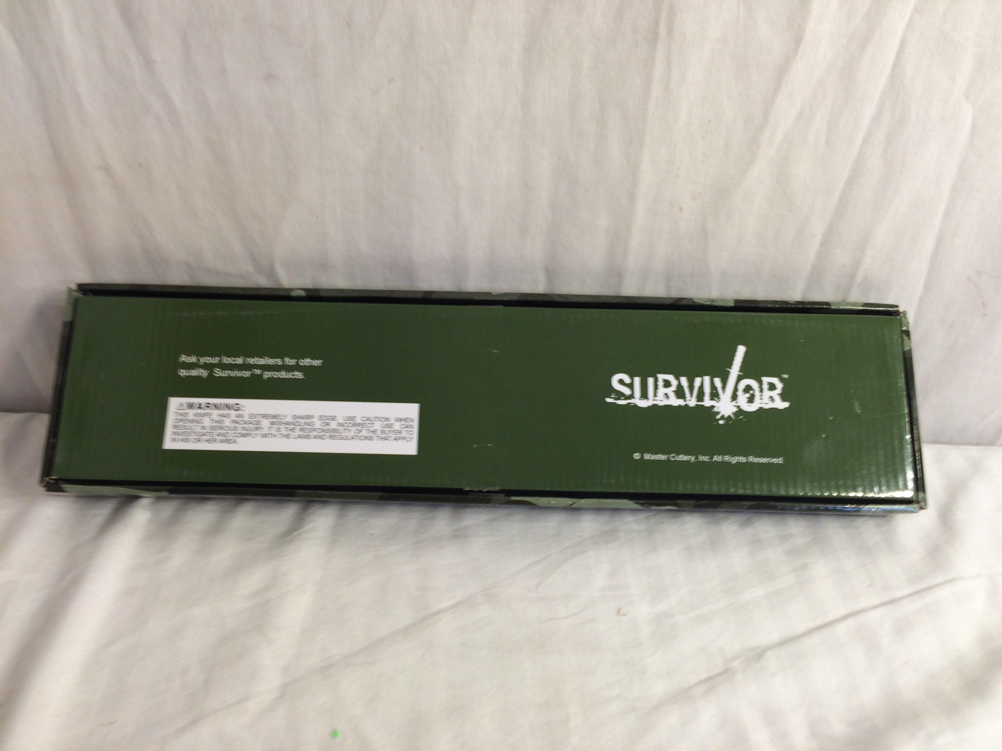 Collector NIP Master Cutlery Survivor Stainless Steel Knife #HK-6784 17" Long By 4" Box Size.