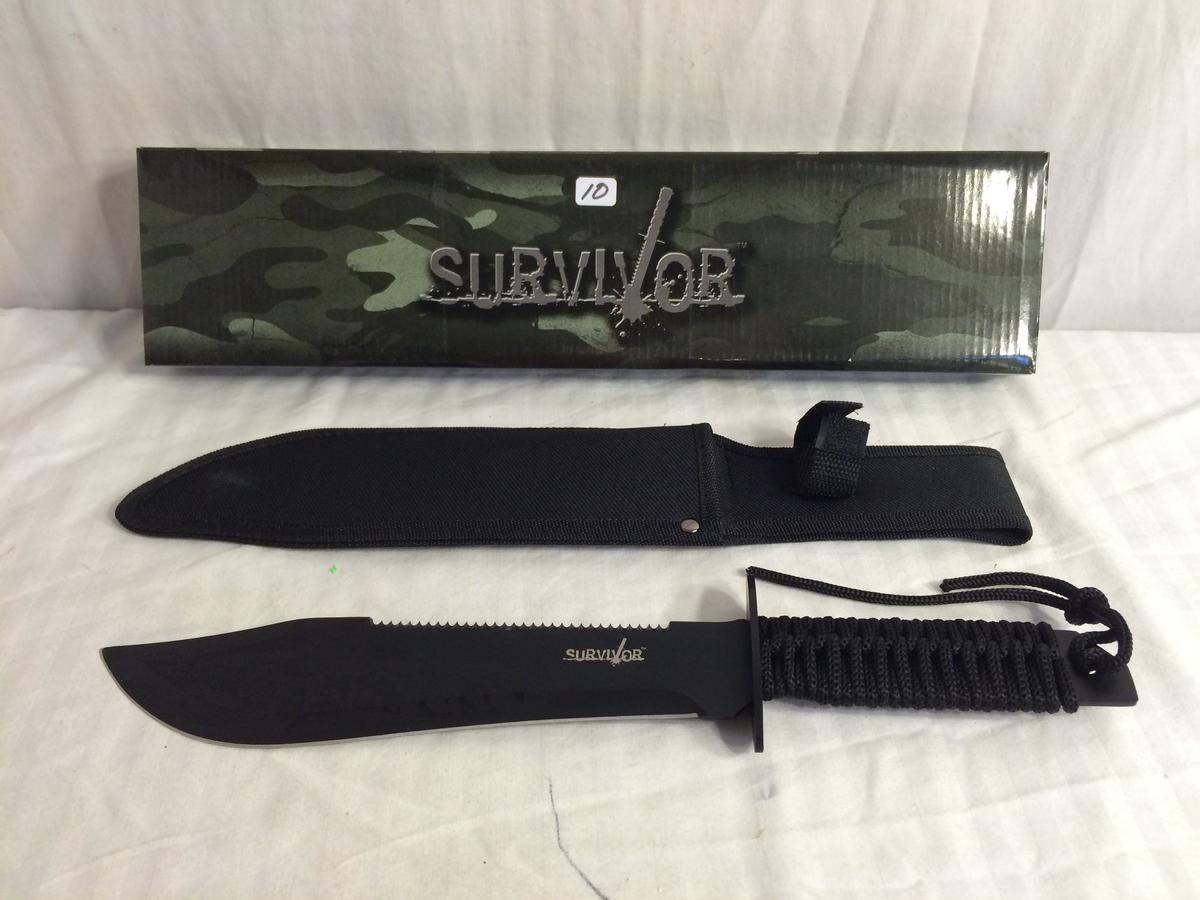 Collector NIP Master Cutlery Survivor Stainless Steel Knife #HK-6784 17" Long By 4" Box Size.