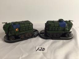 Lot of 2 Pieces Loose 2002 Collector Wizkids Miniature Mechwarrior War 24 Mobil HQ Vehicles