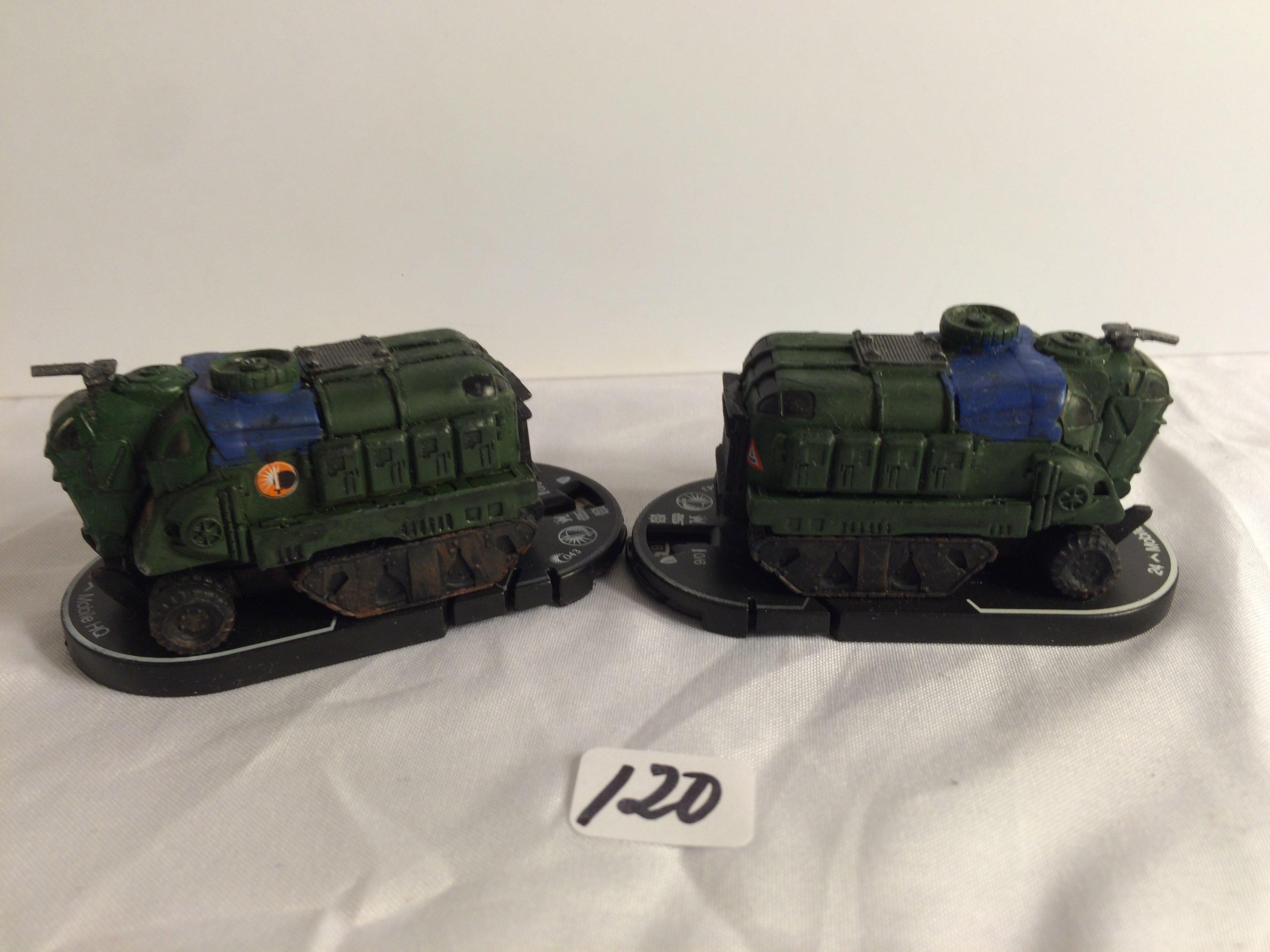 Lot of 2 Pieces Loose 2002 Collector Wizkids Miniature Mechwarrior War 24 Mobil HQ Vehicles