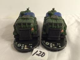 Lot of 2 Pieces Loose 2002 Collector Wizkids Miniature Mechwarrior War 24 Mobil HQ Vehicles