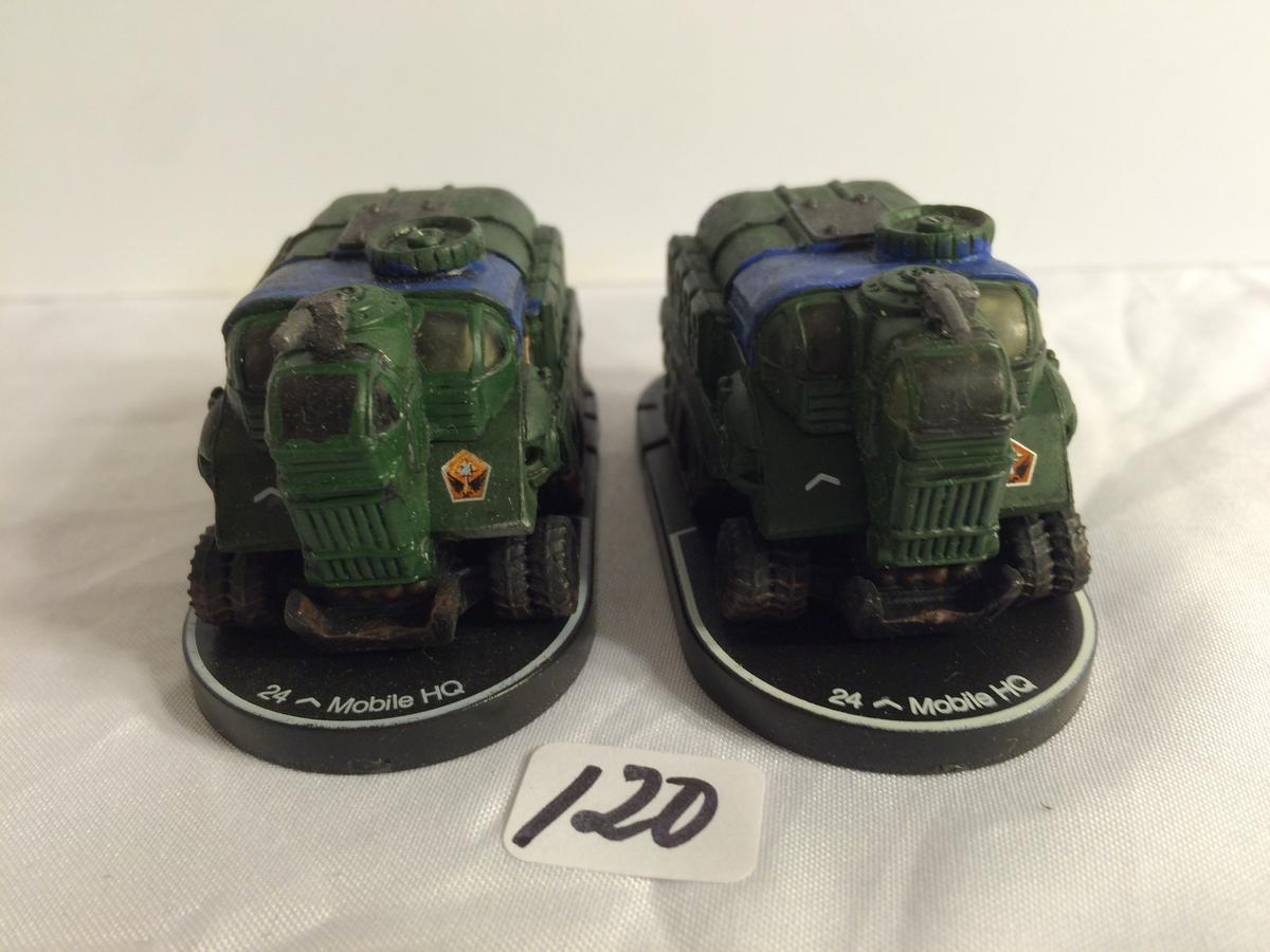 Lot of 2 Pieces Loose 2002 Collector Wizkids Miniature Mechwarrior War 24 Mobil HQ Vehicles