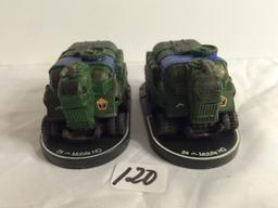 Lot of 2 Pieces Loose 2002 Collector Wizkids Miniature Mechwarrior War 24 Mobil HQ Vehicles
