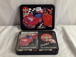 Collector NIP  Nascar 2004 Dale Earnhardt  Coca Cola 2 Decks of Playing Card In Tin Can