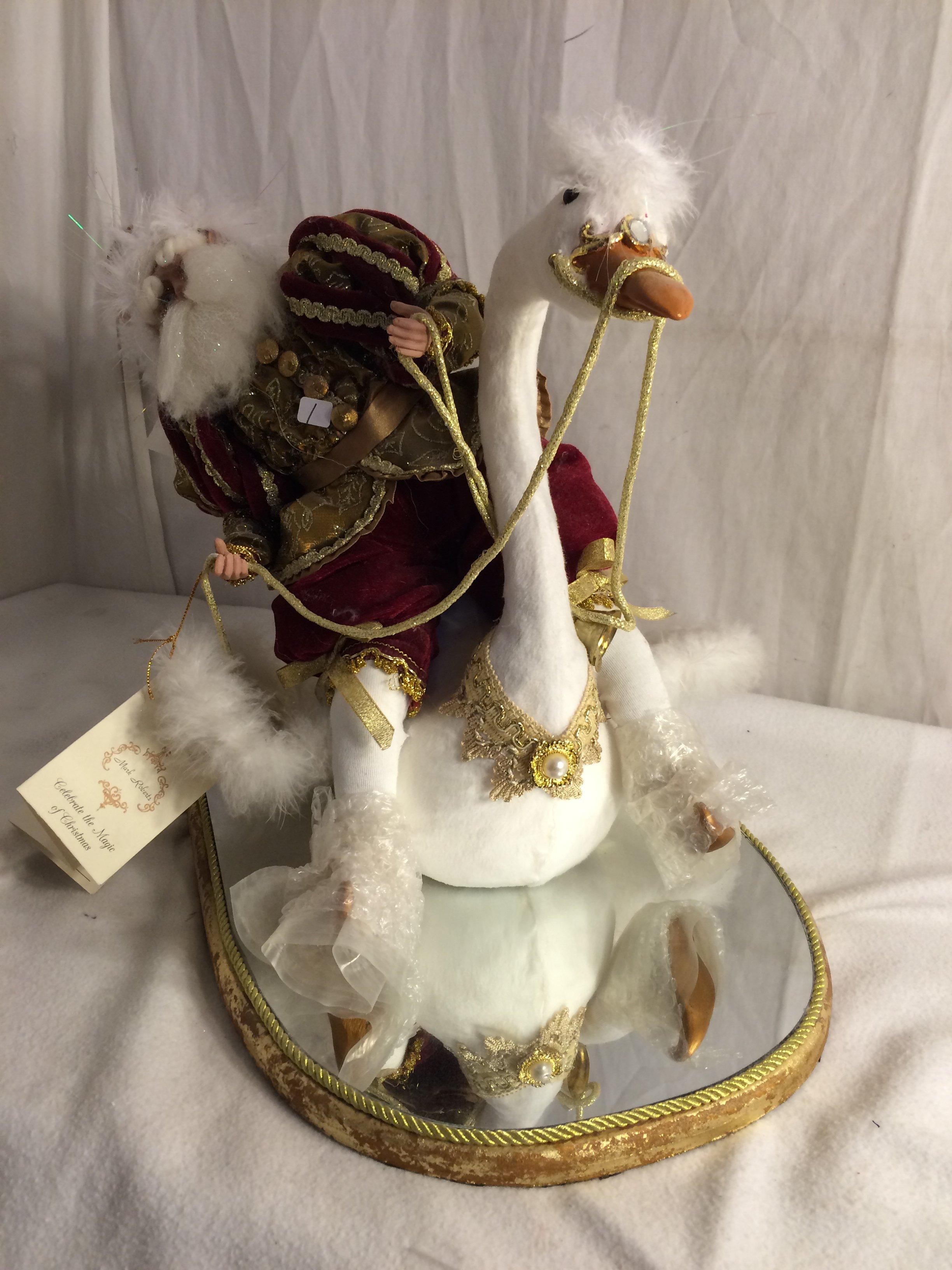 Collector 2002 Mark Roberts : 7 Swans a Swimming Fairy Large 752/5000 w/Mirrored Stand 22"x22"