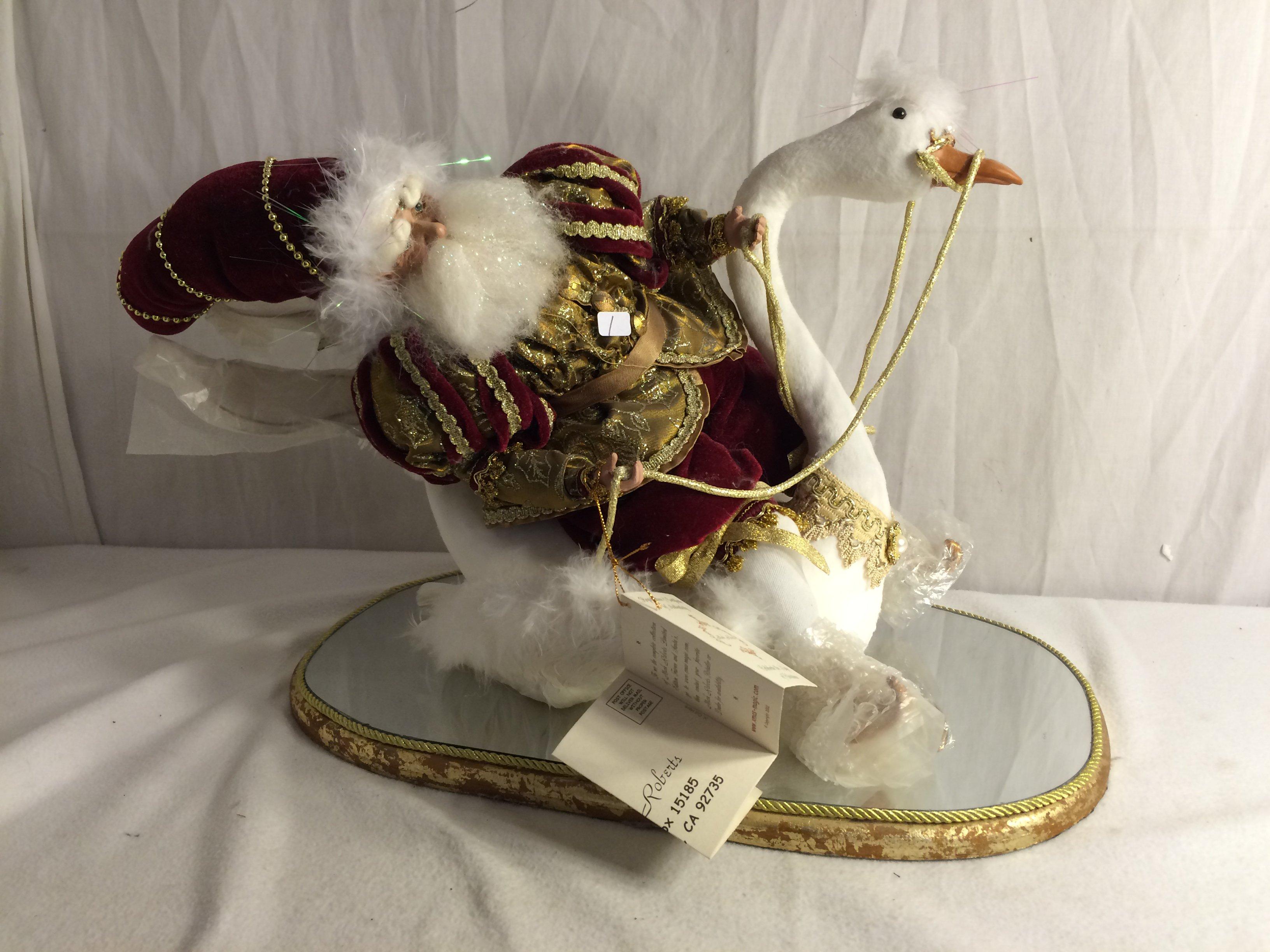 Collector 2002 Mark Roberts : 7 Swans a Swimming Fairy Large 752/5000 w/Mirrored Stand 22"x22"