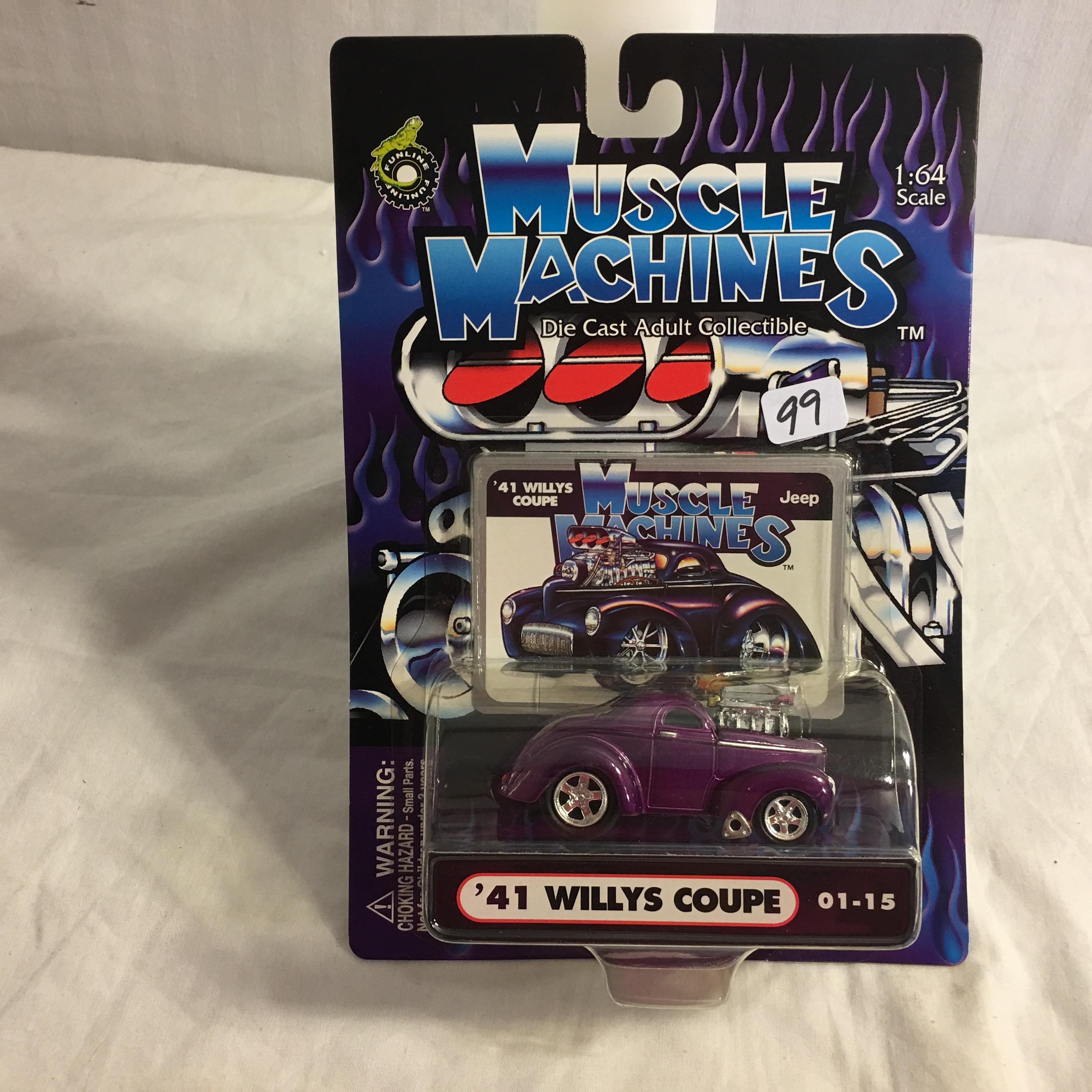Collector NIP Funline Muscle Machines Die Cast "41 Willys Coupe Car"   1:64 Scale Die Cast Car