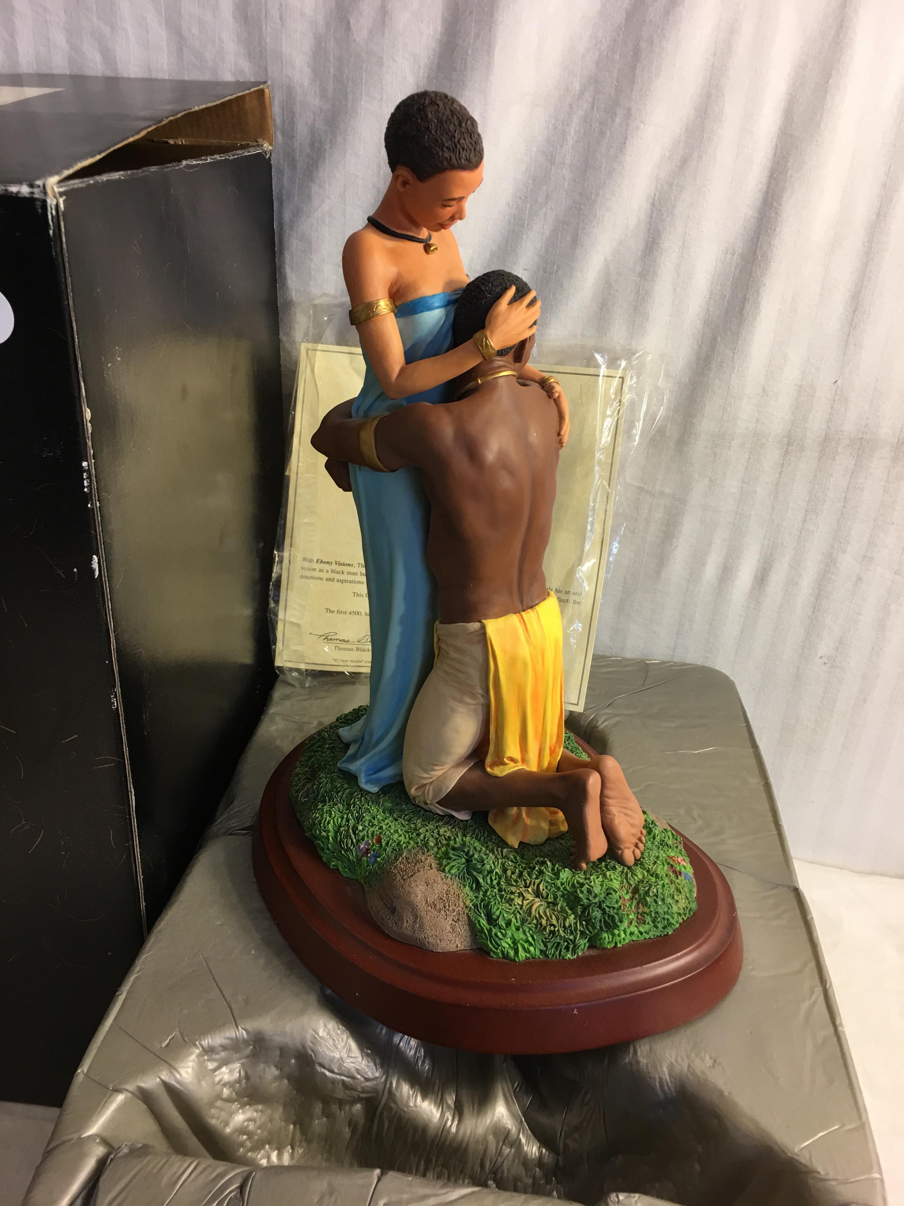 Collector Thomas Blackshear's Ebony Visions "Cherished" Ltd. Edt. 1st Issue Figurine On Wood Base