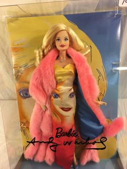 NIB Mattel Barbie Colector Gold Label Andy Warbos Barbie Doll 13"tall Box Has Very Minor Damage