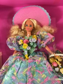 NIB Mattel Barbie Enchnated Seasons Collection Limited Edt. Spring Bouguet Barbie Doll 14"tall Box
