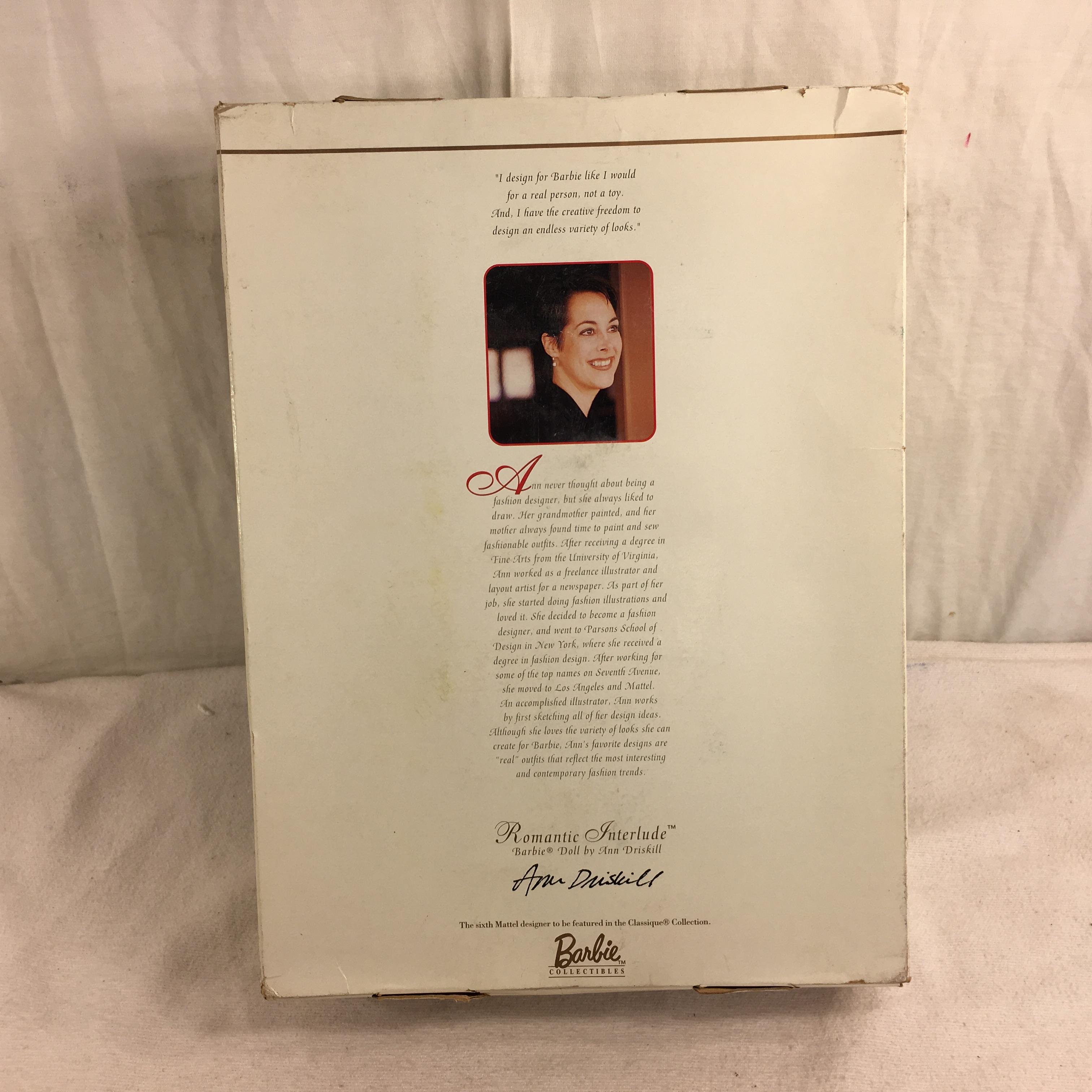 Collector Loose in Box Mattel Barbie Doll Classicque Romantic Interlude Barbie 14"Tall Box damage