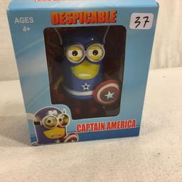 NIB Collector Super Warrior Despicable Captain America  4"tall