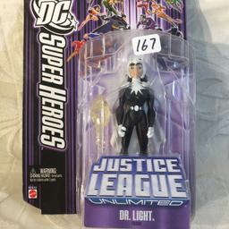 NIP Collector Mattel DC Super Heroes Justice League Unlimited Dr Light Action Figure 5.5" Tall Figur