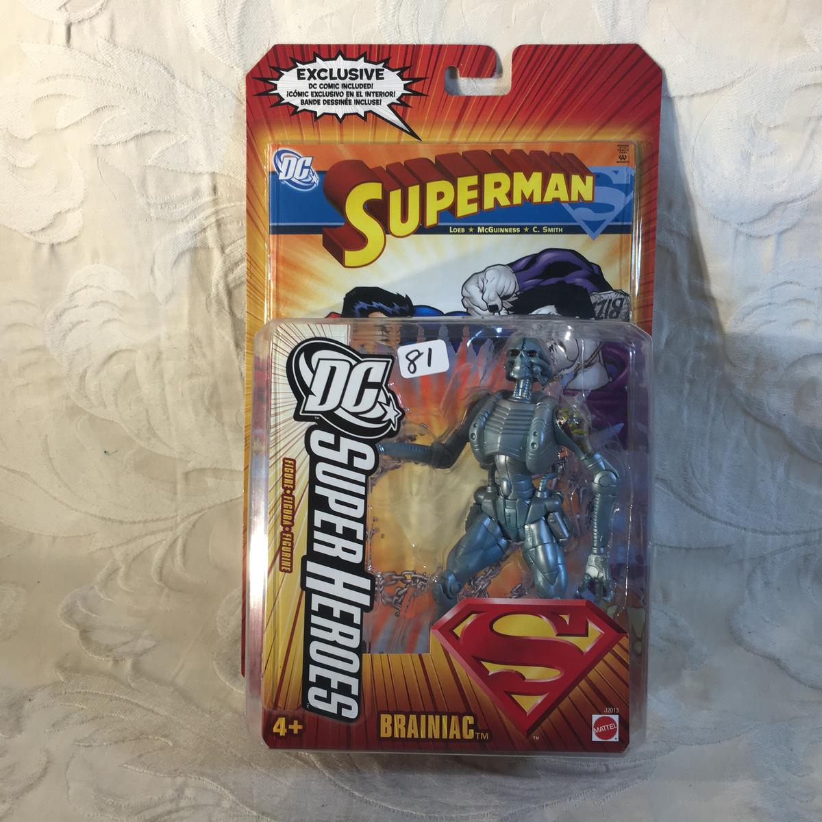 NIP Collector Mattel Exclusive Mattel DC Comics Super Heroes  Brainiac 7"Tal Figure