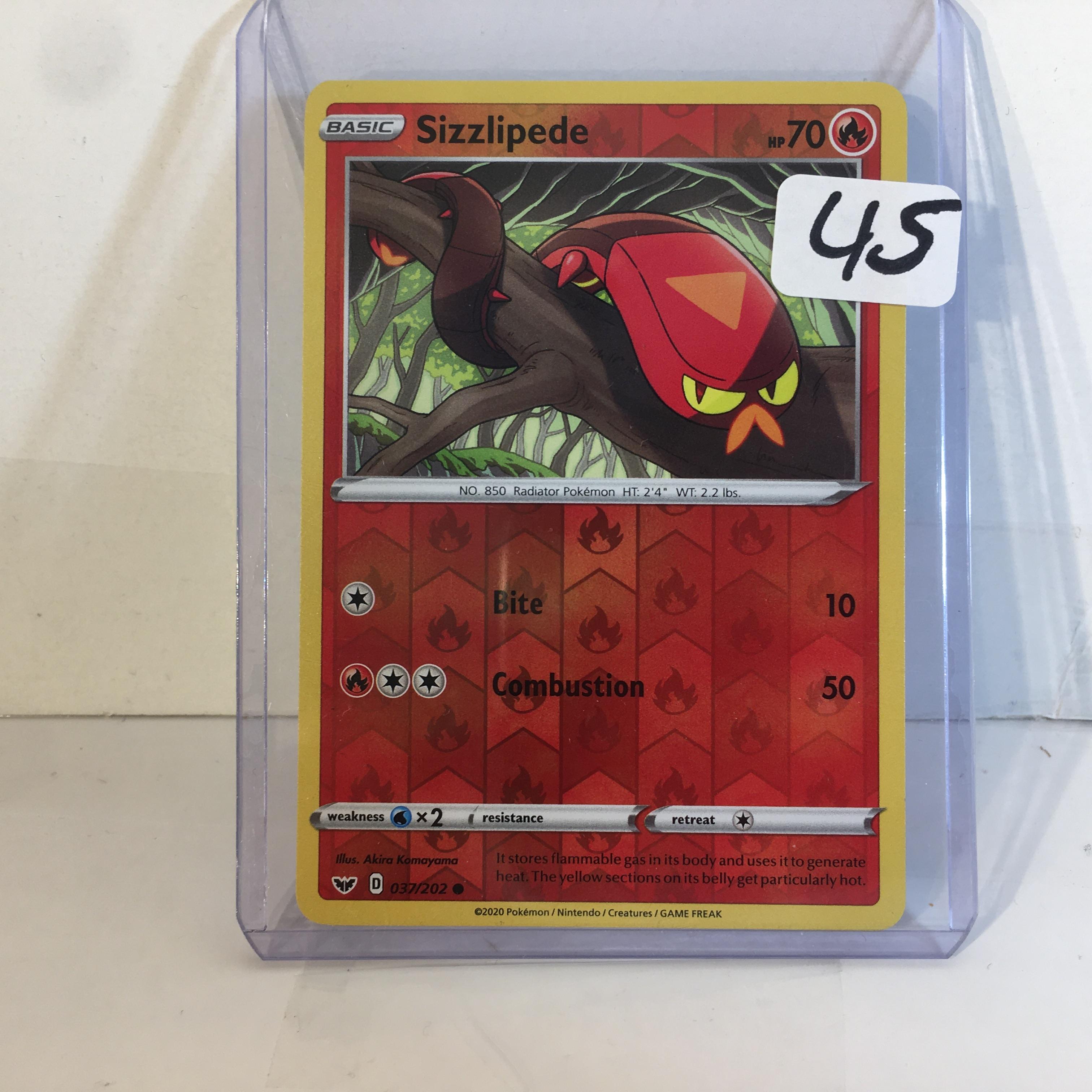 Collector Modern 2020 Pokemon TCG Basic Sizzlipede HP70 Combustion Trading Game Card 037/202