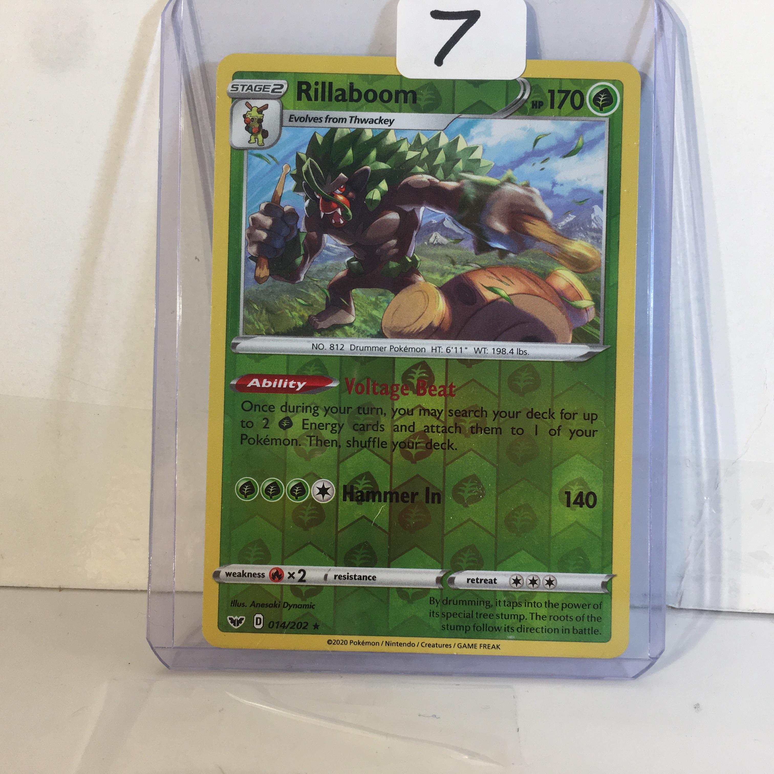 Collector Modern 2020 Pokemon TCG Stage2 Rillaboom HP170 Hammer In Trading Holo Game Card 014/202