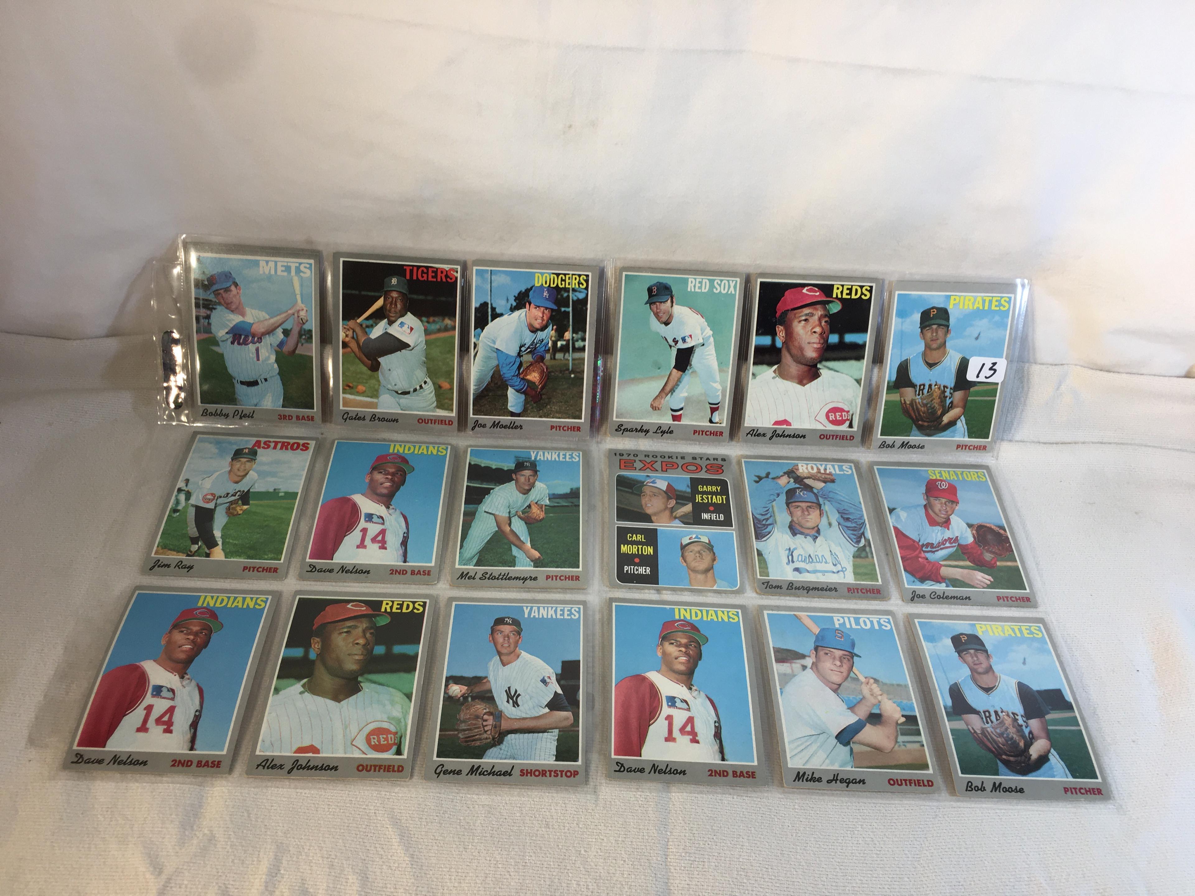 Lot of 18 Pcs Collector Vintage  MLB Baseball  Sport Trading Assorted Cards & Players - See Photos