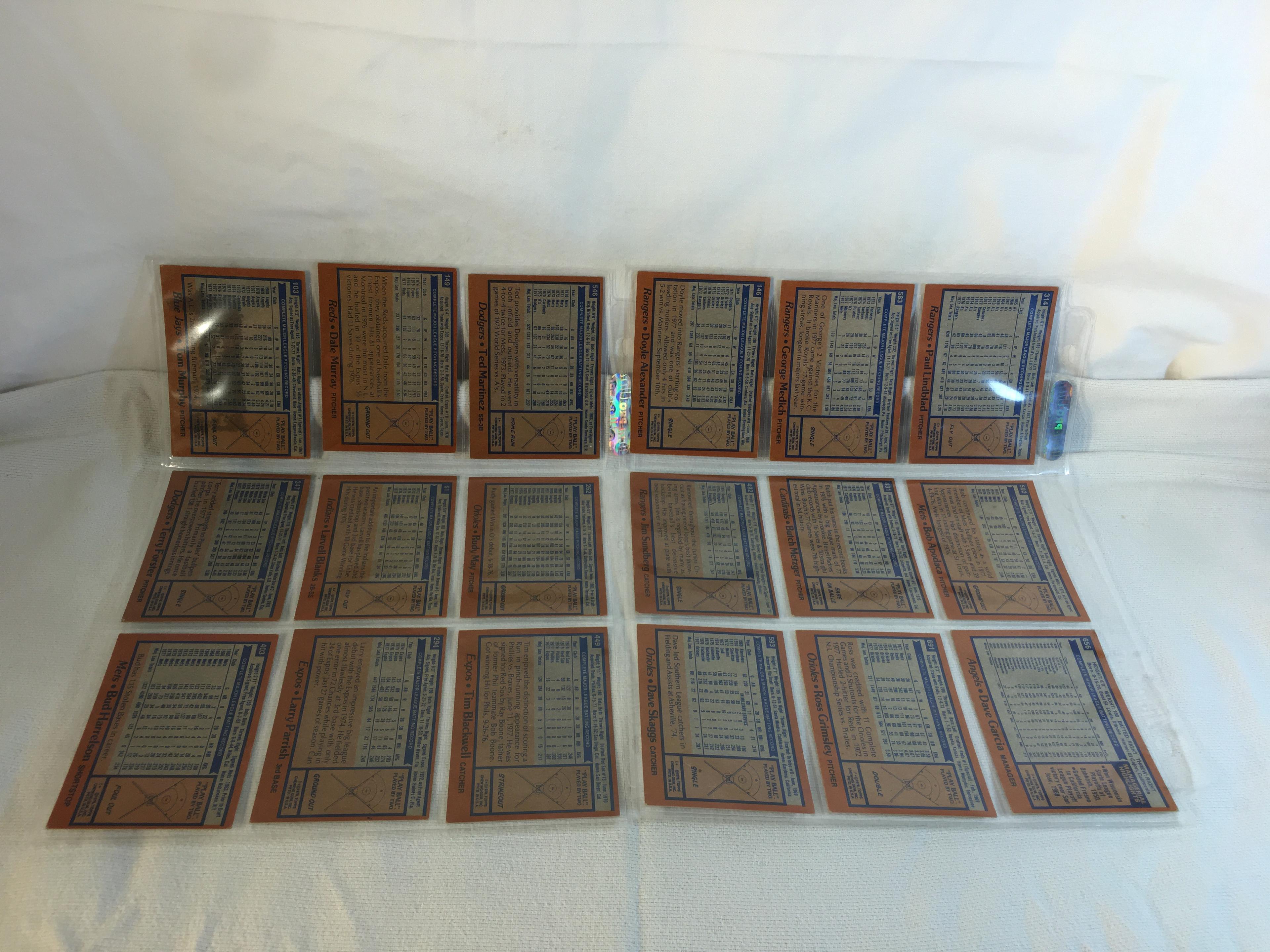 Lot of 18 Pcs Collector Vintage  MLB Baseball  Sport Trading Assorted Cards & Players - See Photos