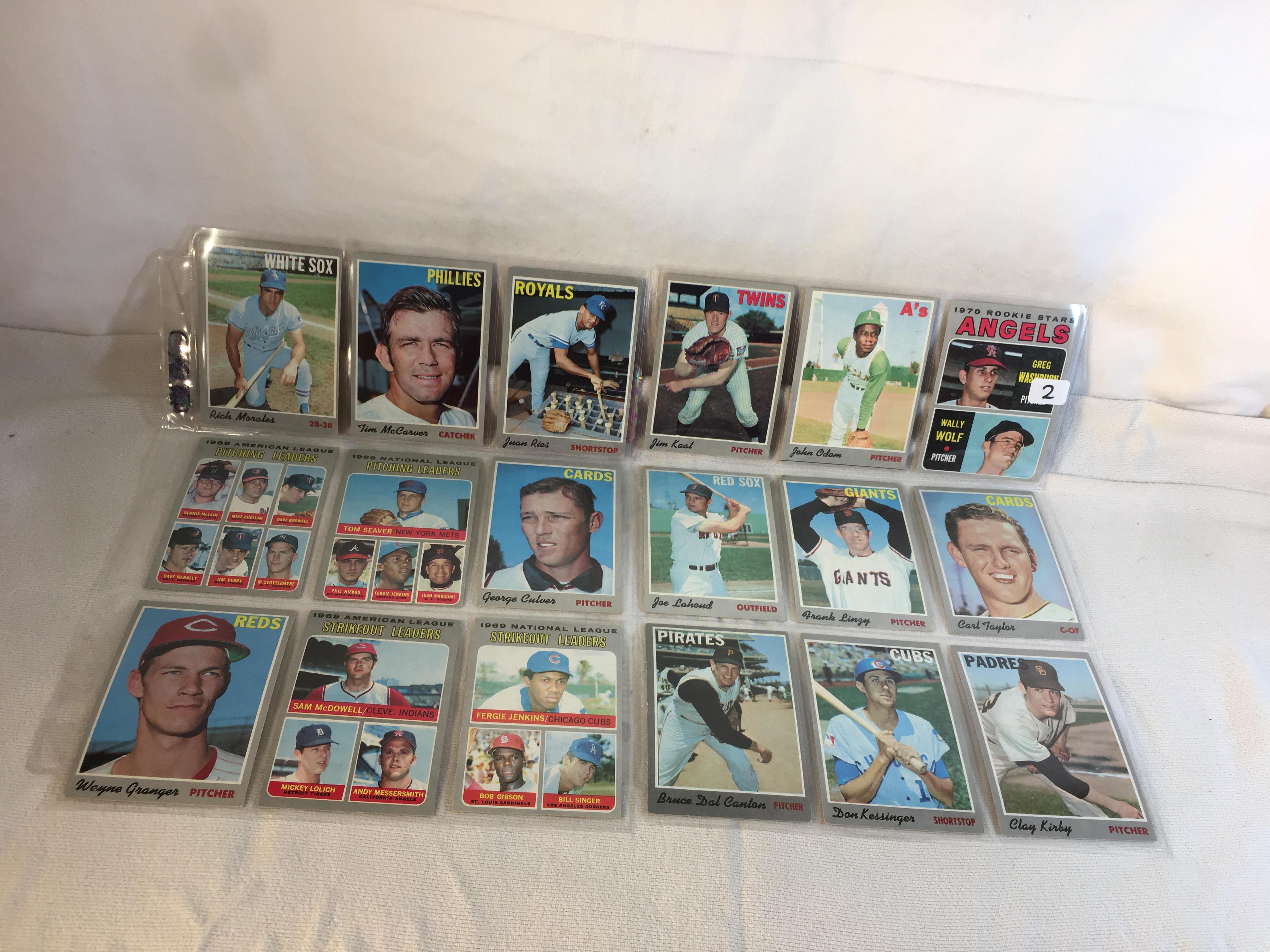 Lot of 18 Pcs Collector Vintage  MLB Baseball  Sport Trading Assorted Cards & Players - See Photos