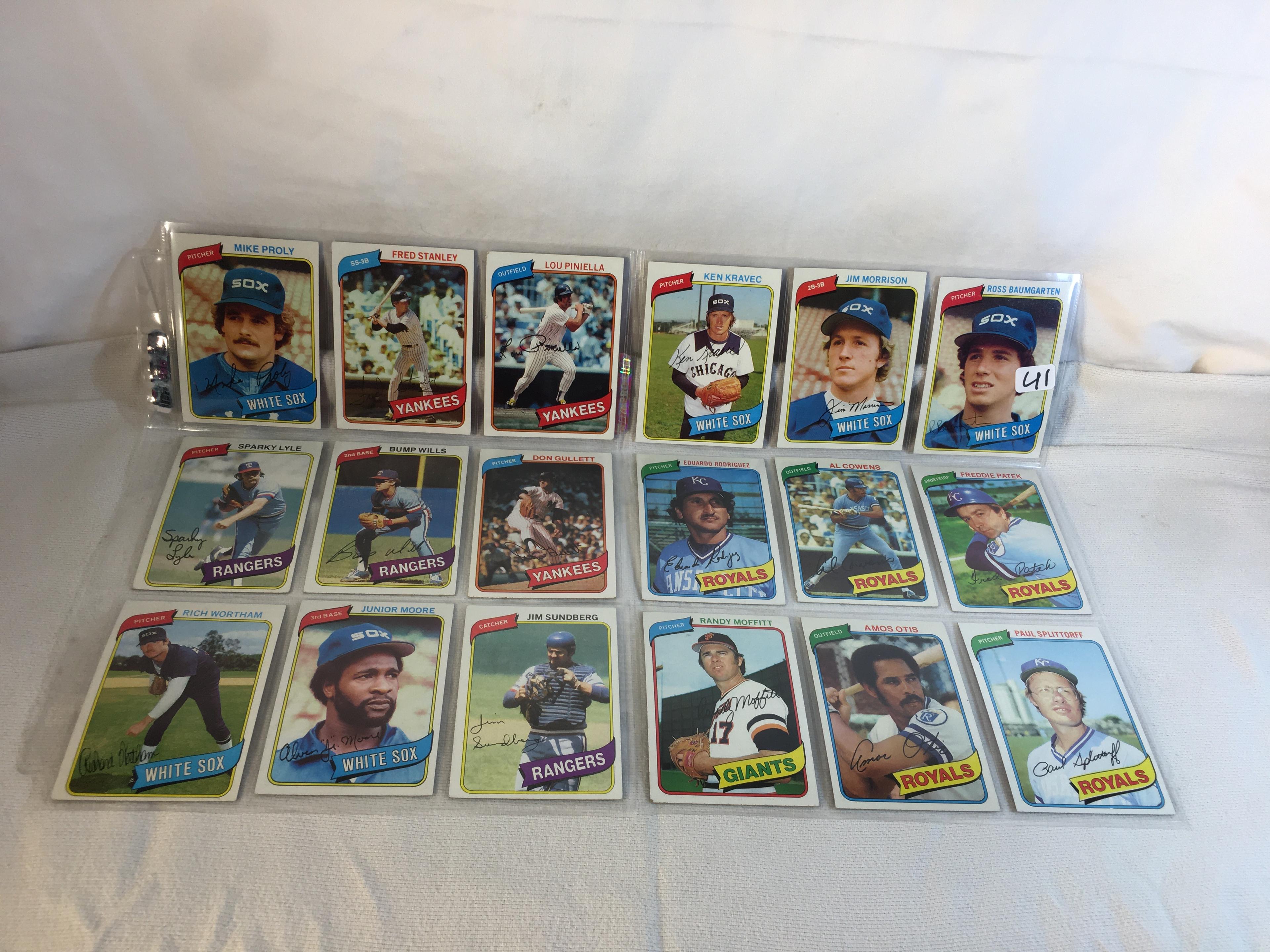 Lot of 18 Pcs Collector Vintage  MLB Baseball  Sport Trading Assorted Cards & Players - See Photos