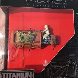 NIB Collector Star Wars The Black Series Titanium Series Rey's Speeder Jakku #05  Size: 5x4"