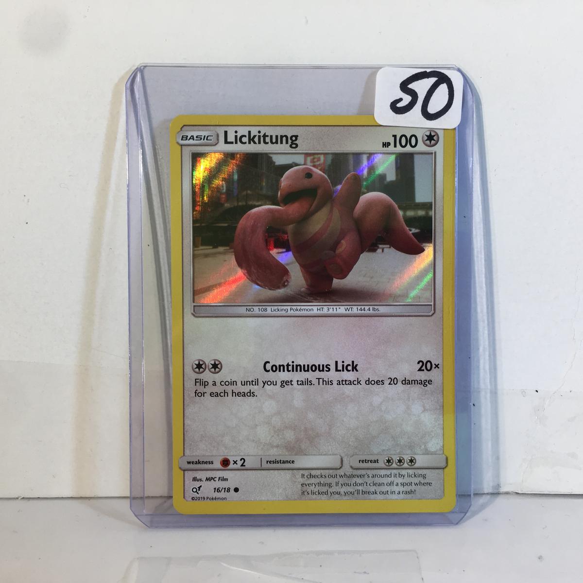 Collector 2019 Pokemon Basic Lickitung HP100 Continous Lick Pokemon Game Card 16/18
