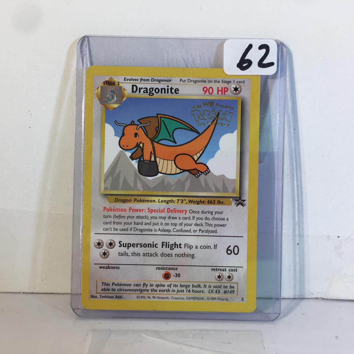 Collector 1999 Wizards Pokemon Stage2 Dragonite 90HP Supersonic Pokemon Game Card #149