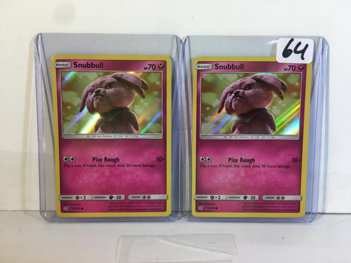 Lot of 2 Collector Pokemon Basic Snudbull Hp70 Play Rough Pokemon Game Card 15/18