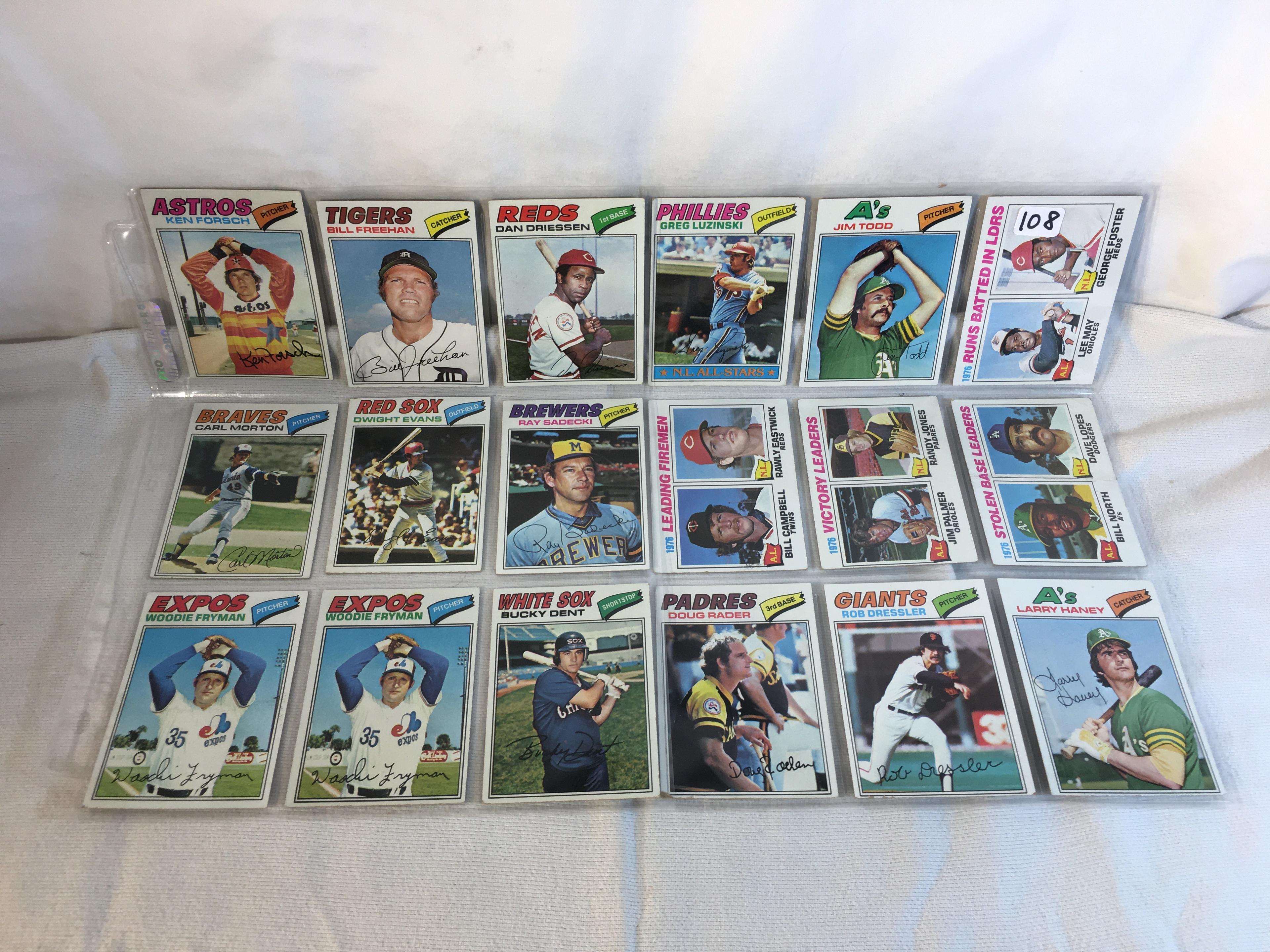 Lot of 18 Pcs Collector Vintage  MLB Baseball  Sport Trading Assorted Cards & Players - See Photos