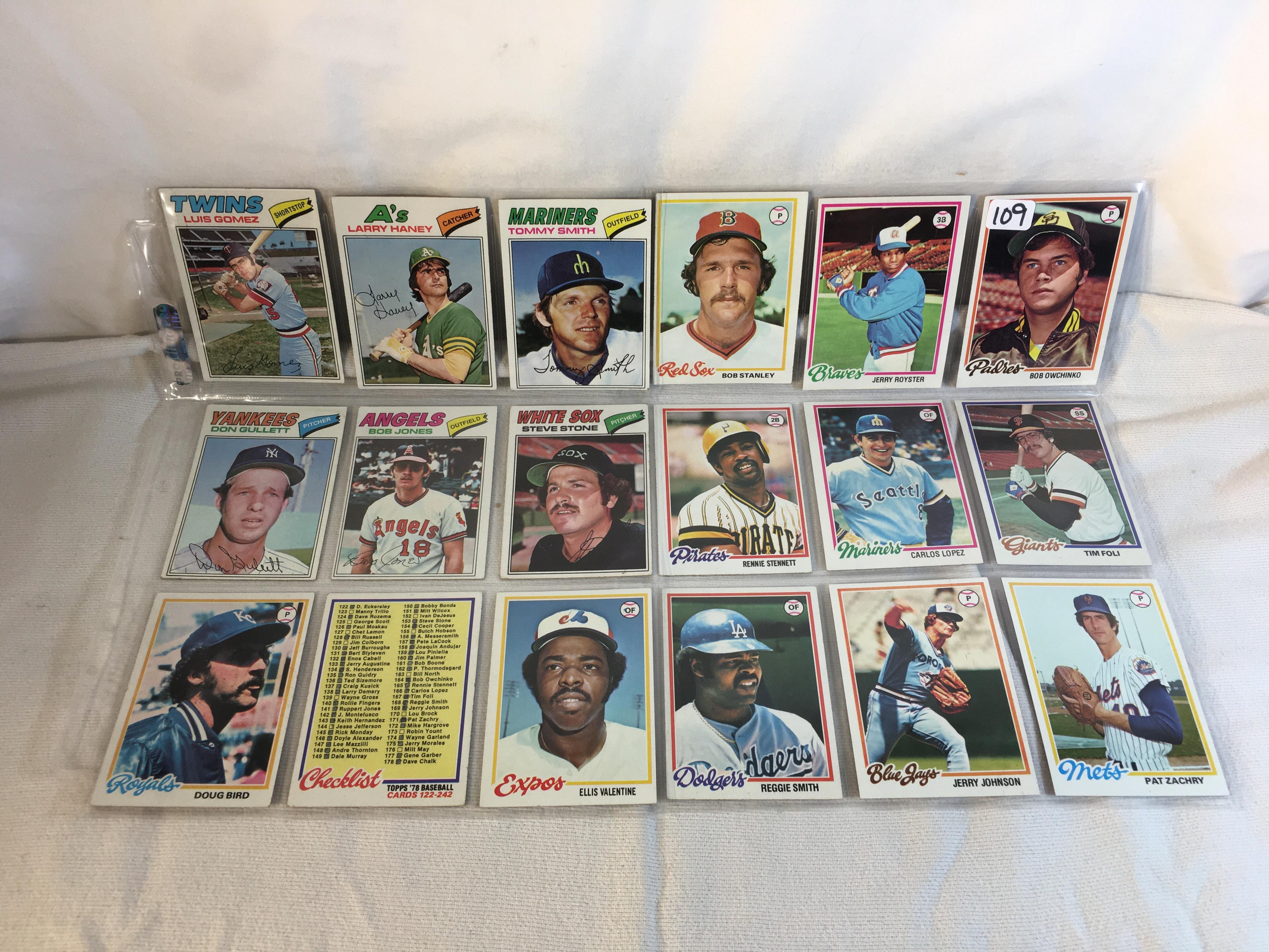 Lot of 18 Pcs Collector Vintage  MLB Baseball  Sport Trading Assorted Cards & Players - See Photos