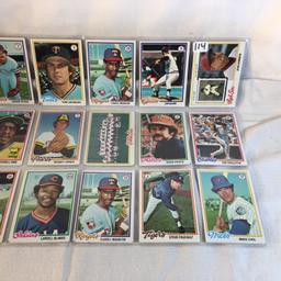 Lot of 18 Pcs Collector Vintage  MLB Baseball  Sport Trading Assorted Cards & Players - See Photos