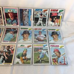 Lot of 18 Pcs Collector Vintage  MLB Baseball  Sport Trading Assorted Cards & Players - See Photos