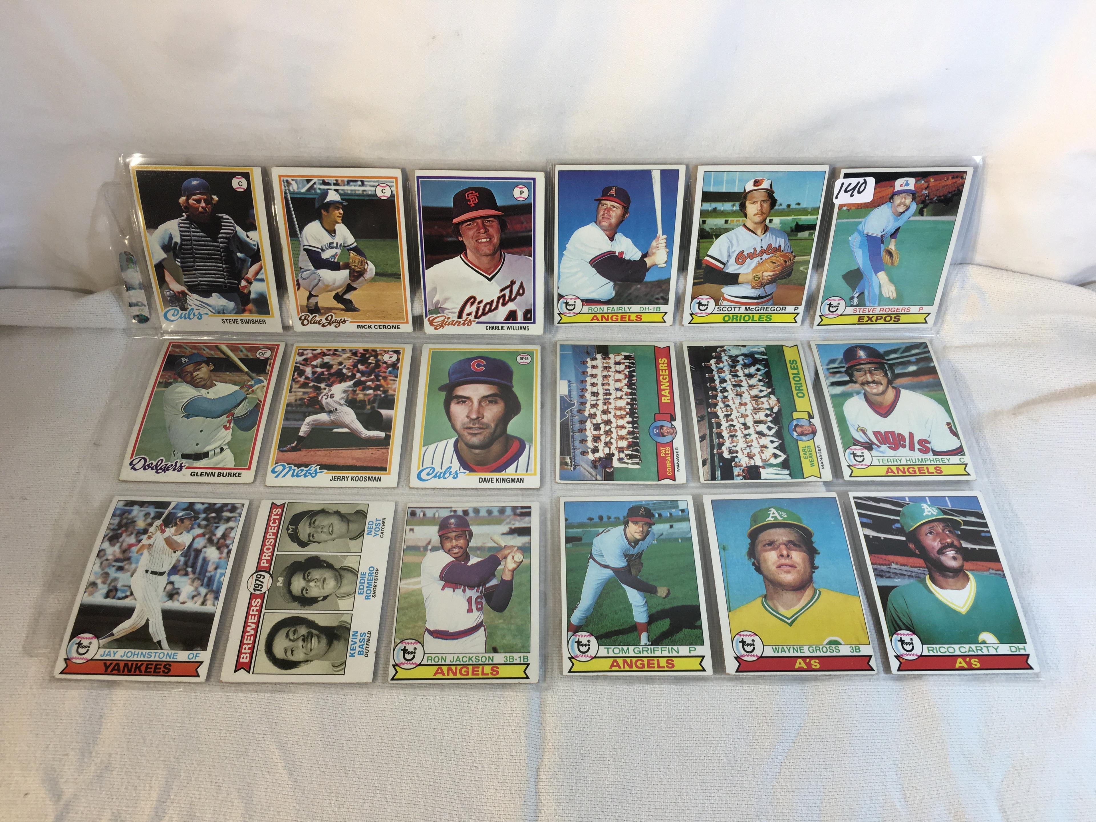 Lot of 18 Pcs Collector Vintage  MLB Baseball  Sport Trading Assorted Cards & Players - See Photos