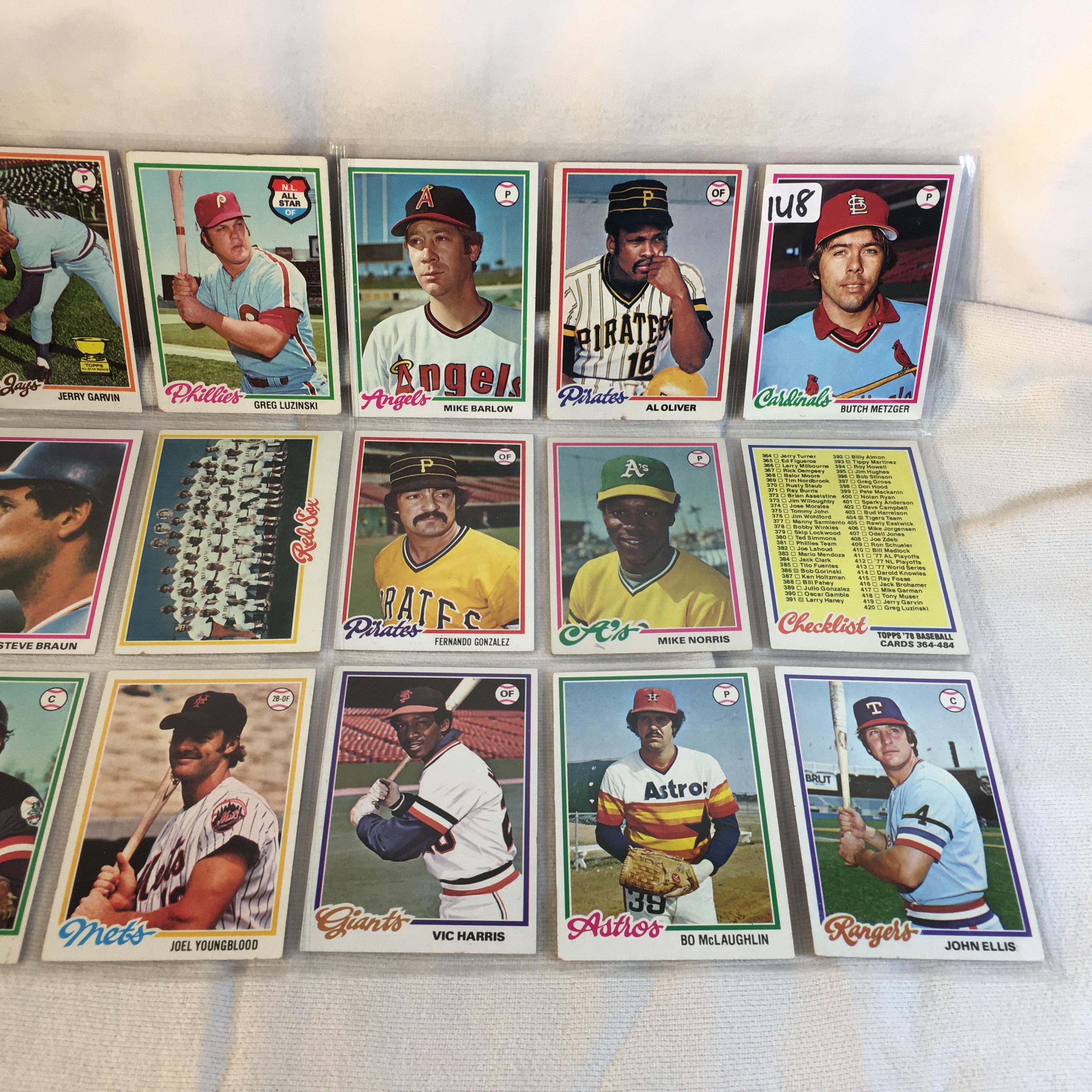 Lot of 18 Pcs Collector Vintage  MLB Baseball  Sport Trading Assorted Cards & Players - See Photos