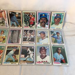 Lot of 18 Pcs Collector Vintage  MLB Baseball  Sport Trading Assorted Cards & Players - See Photos