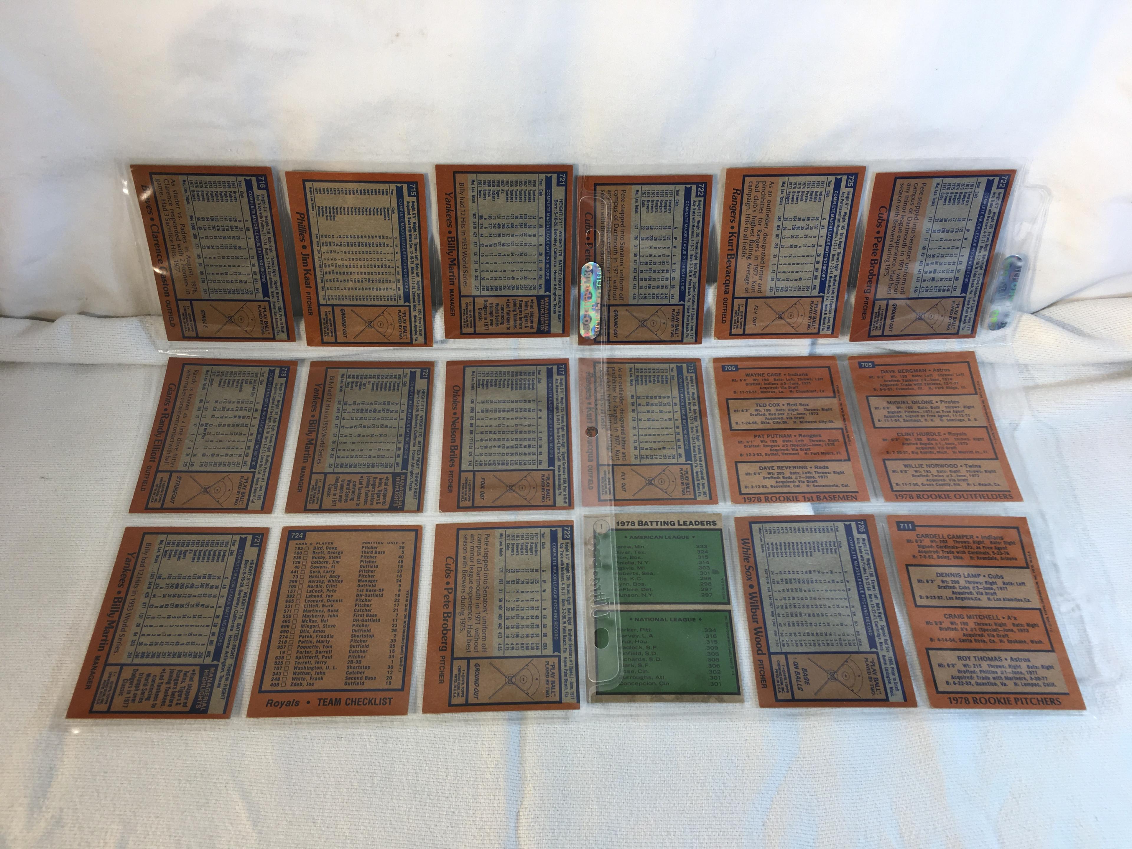 Lot of 18 Pcs Collector Vintage  MLB Baseball  Sport Trading Assorted Cards & Players - See Photos