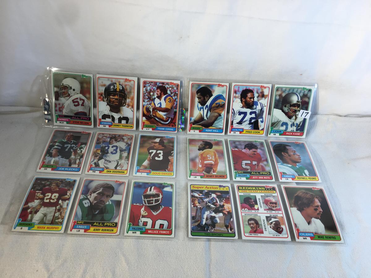 Lot of 18 Pcs Collector Vintage  NFL Football Sport Trading Assorted Cards & Players - See Photos