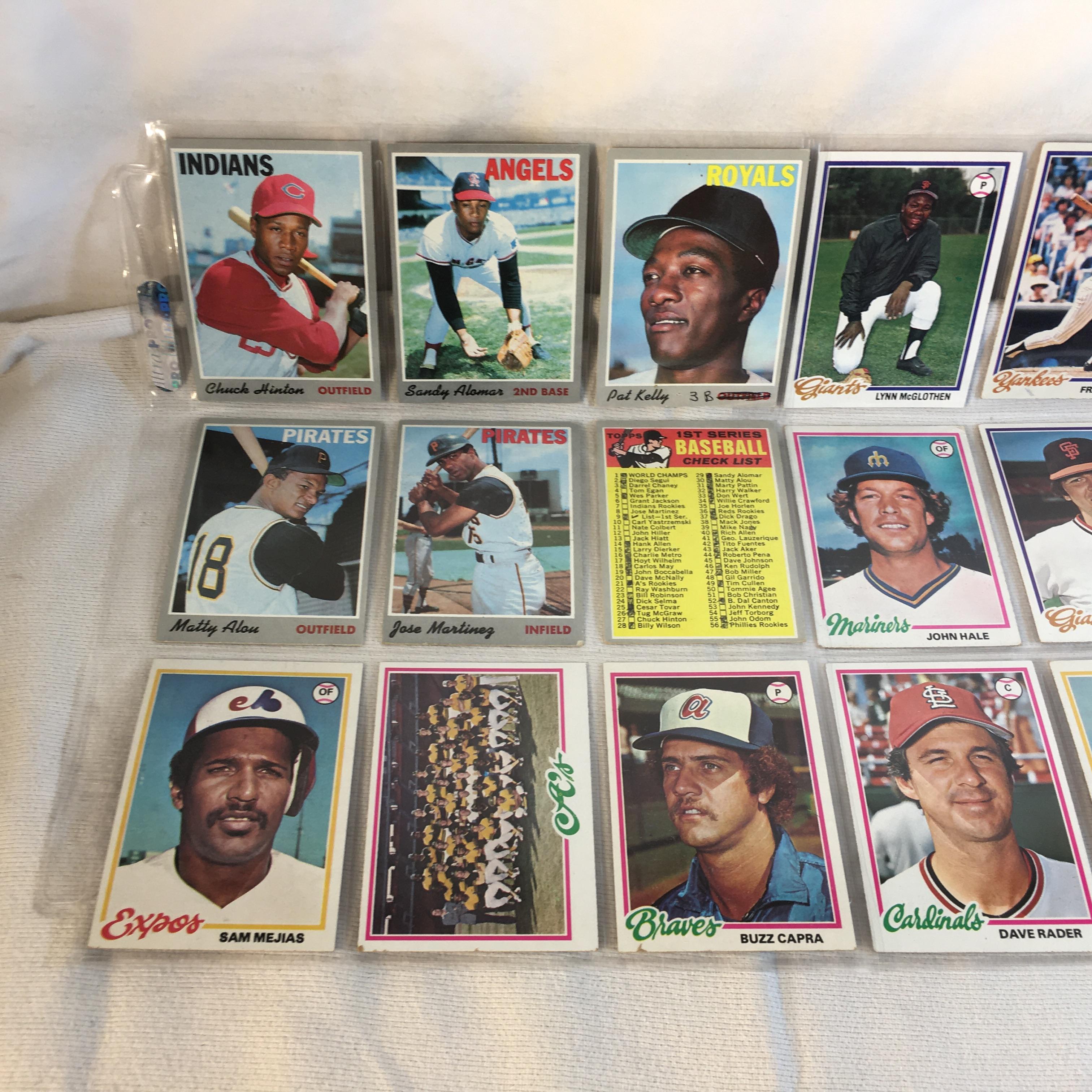 Lot of 18 Pcs Collector Vintage  MLB Baseball  Sport Trading Assorted Cards & Players - See Photos