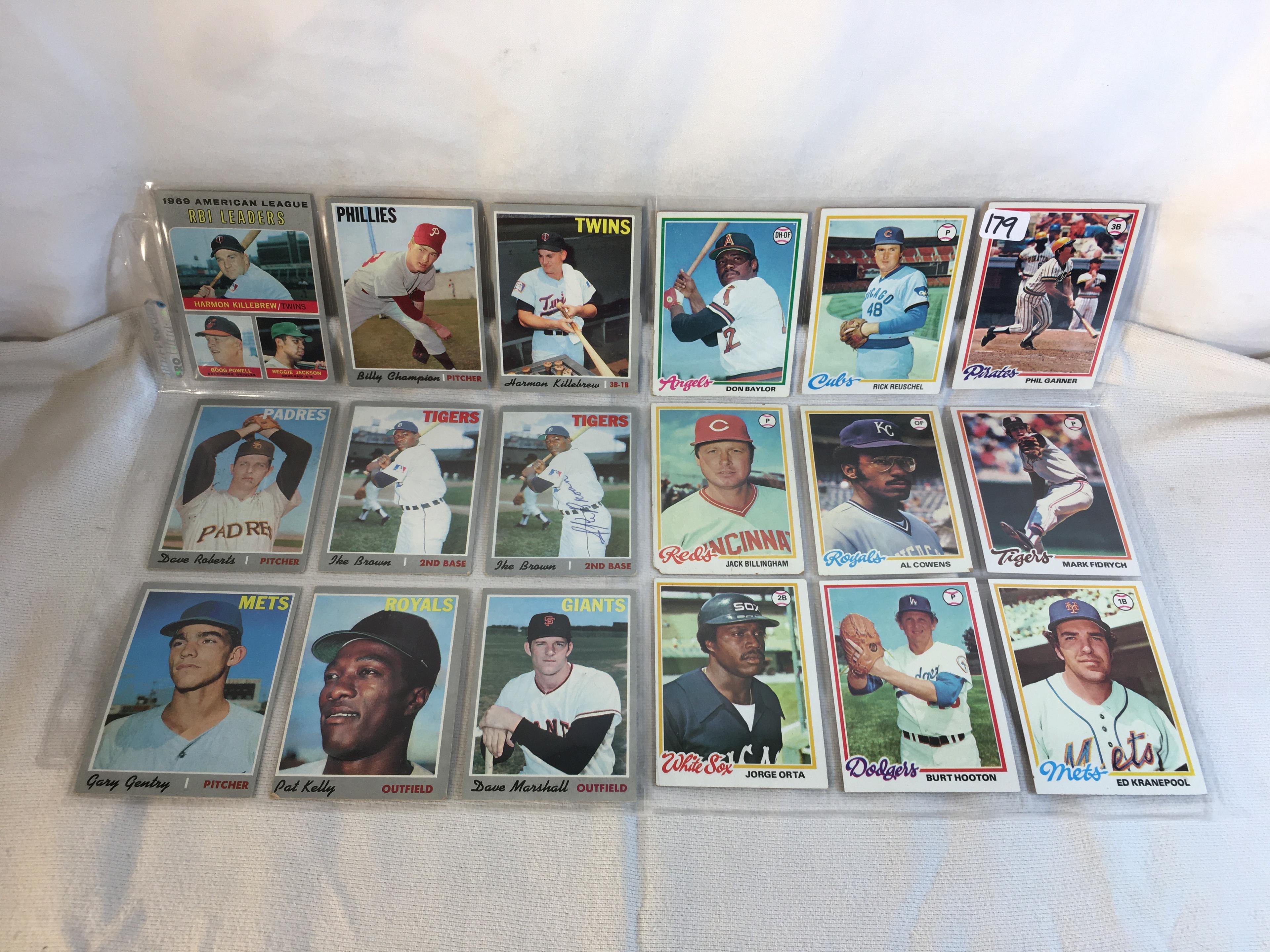 Lot of 18 Pcs Collector Vintage  MLB Baseball  Sport Trading Assorted Cards & Players - See Photos