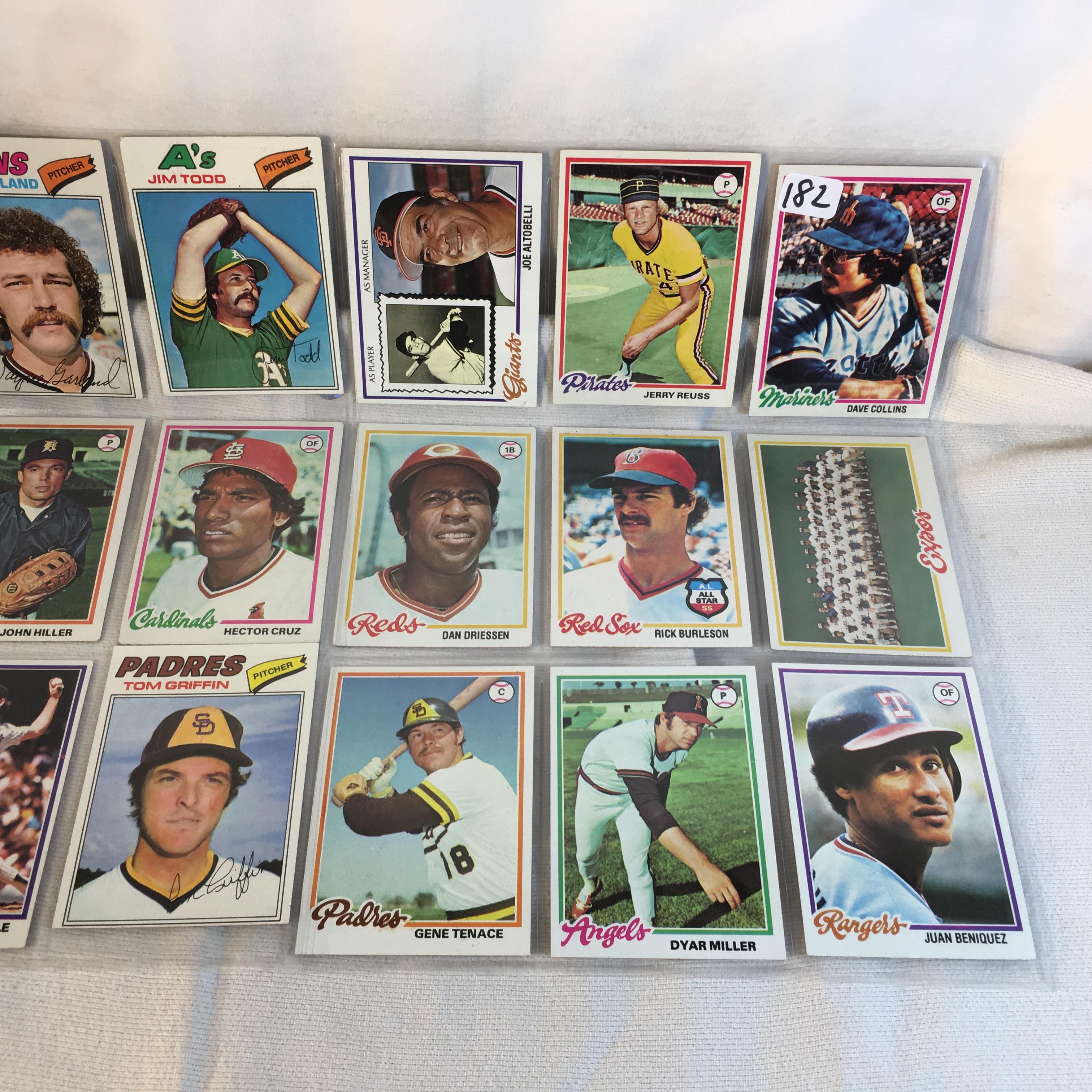 Lot of 18 Pcs Collector Vintage  MLB Baseball  Sport Trading Assorted Cards & Players - See Photos