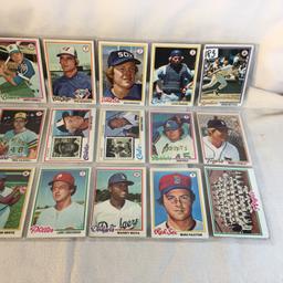 Lot of 18 Pcs Collector Vintage  MLB Baseball  Sport Trading Assorted Cards & Players - See Photos