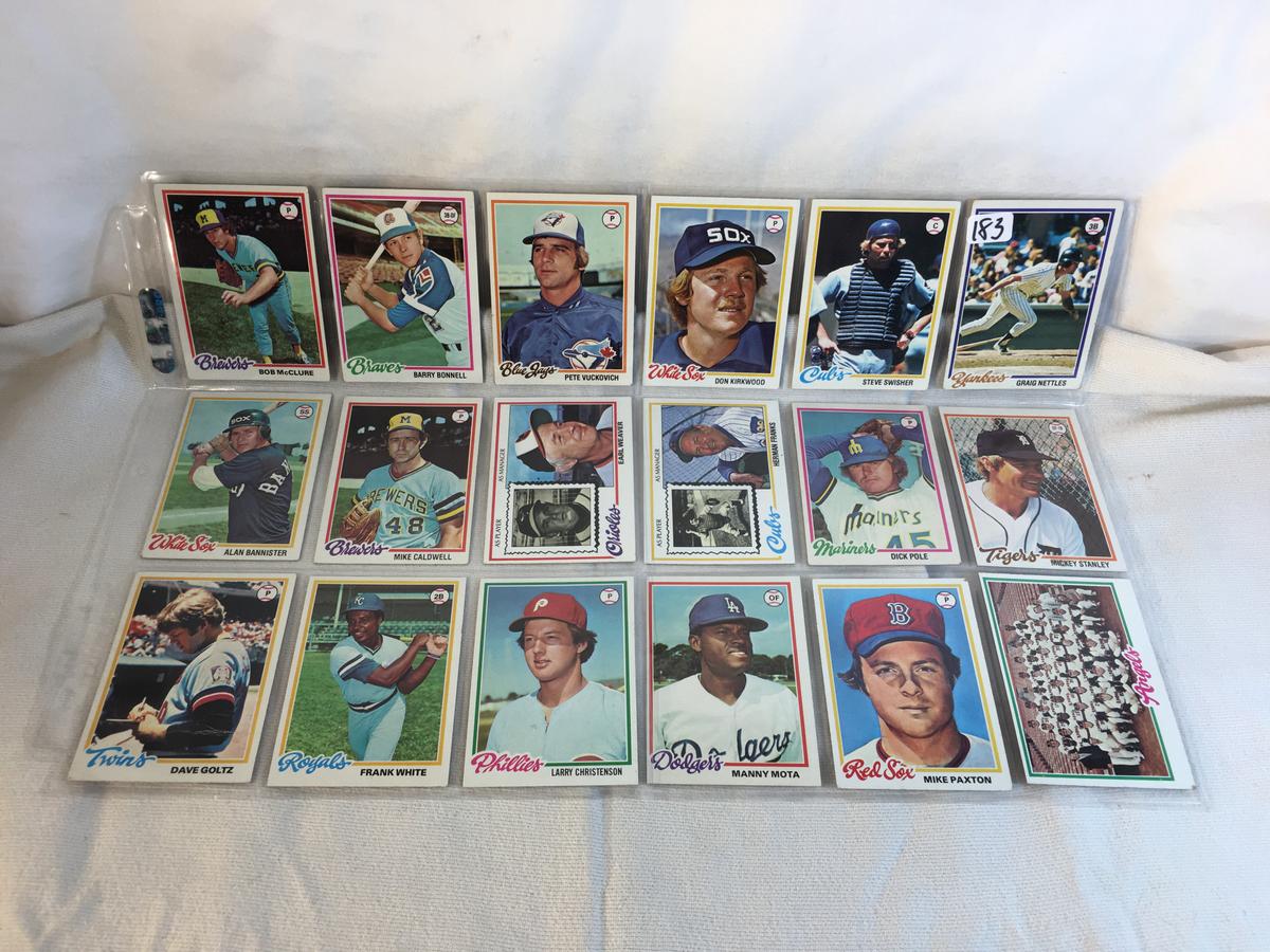 Lot of 18 Pcs Collector Vintage  MLB Baseball  Sport Trading Assorted Cards & Players - See Photos