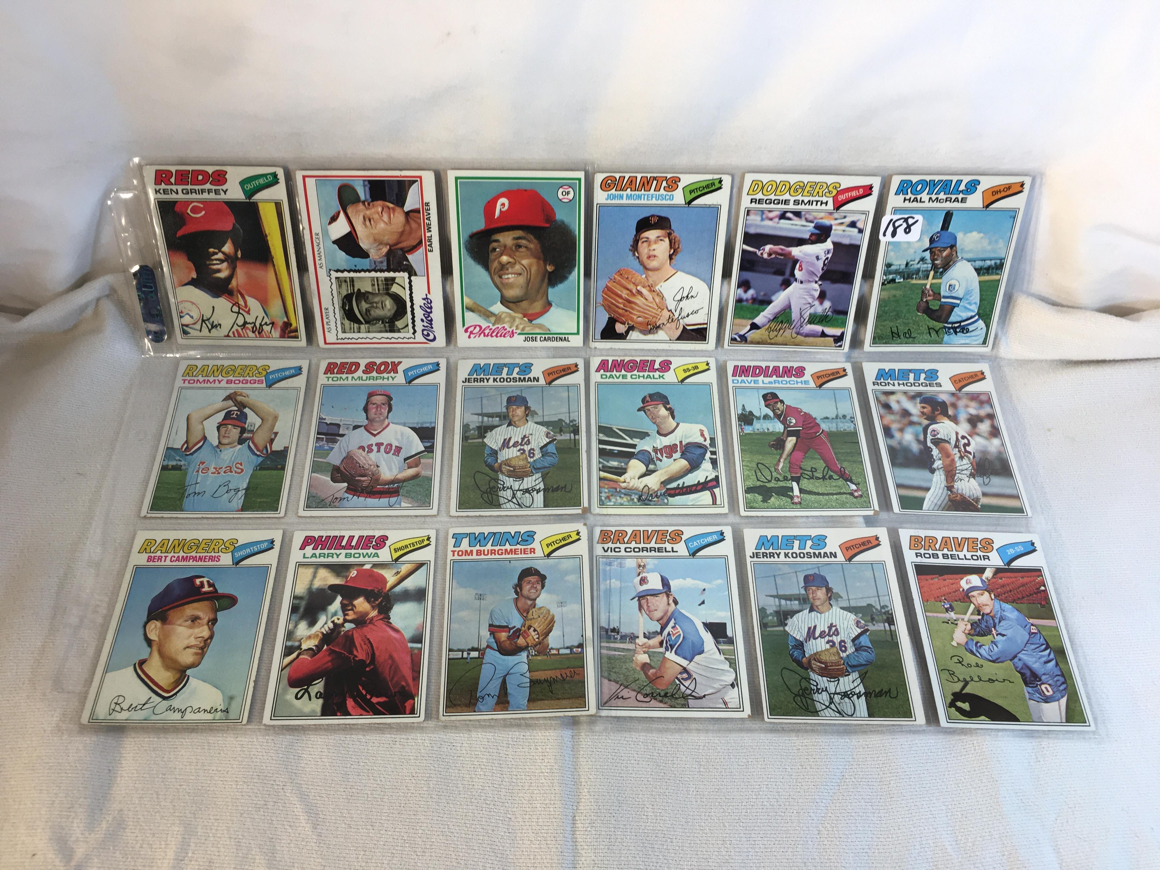 Lot of 18 Pcs Collector Vintage  MLB Baseball  Sport Trading Assorted Cards & Players - See Photos