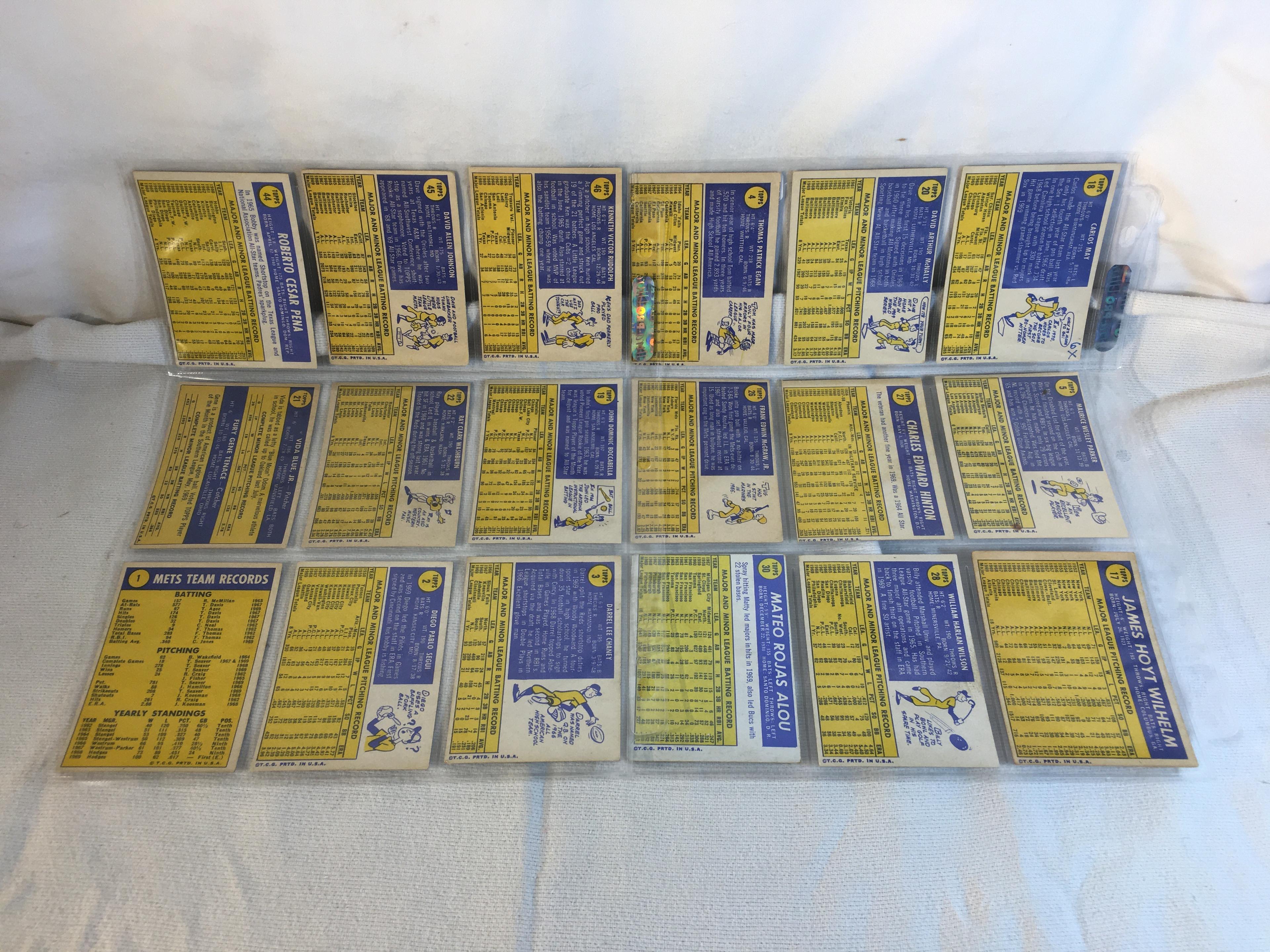 Lot of 18 Pcs Collector Vintage  MLB Baseball  Sport Trading Assorted Cards & Players - See Photos