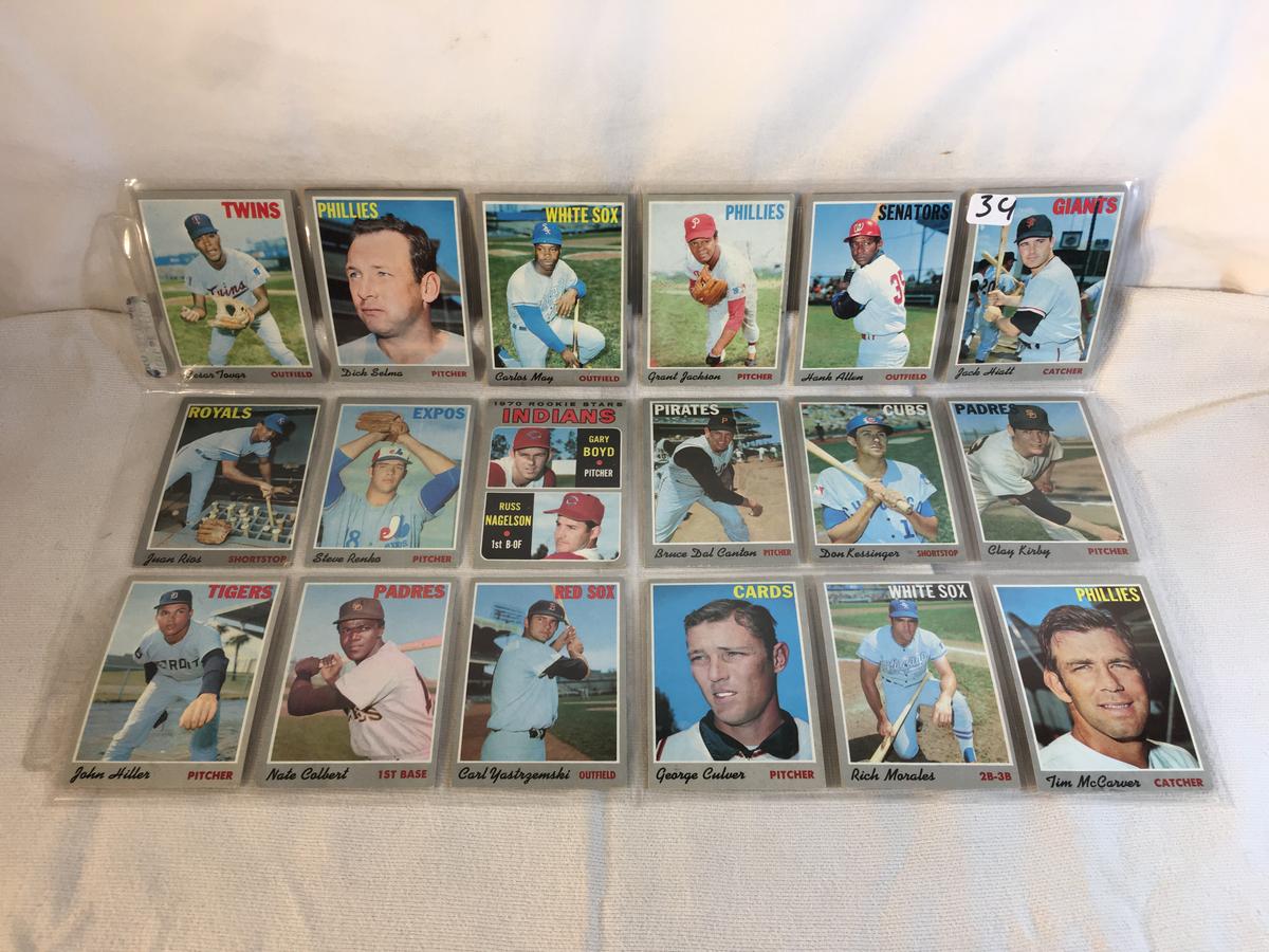 Lot of 18 Pcs Collector Vintage  MLB Baseball  Sport Trading Assorted Cards & Players - See Photos