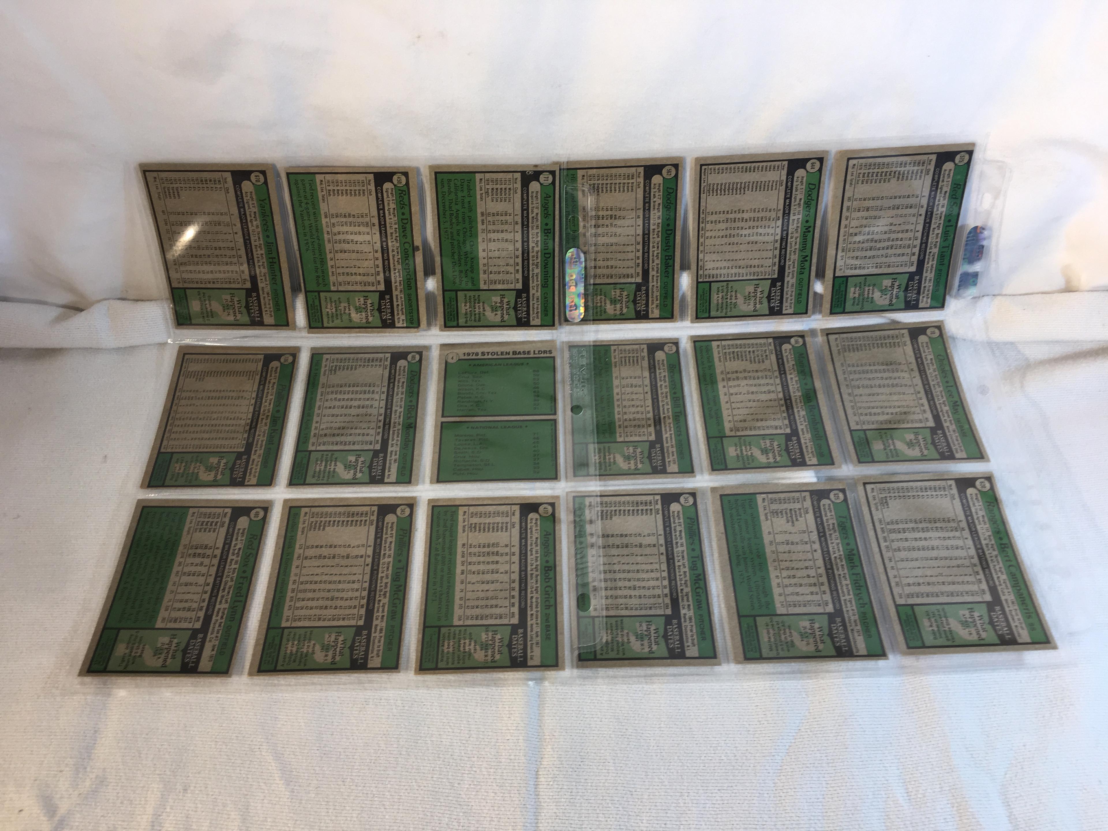 Lot of 18 Pcs Collector Vintage  MLB Baseball  Sport Trading Assorted Cards & Players - See Photos