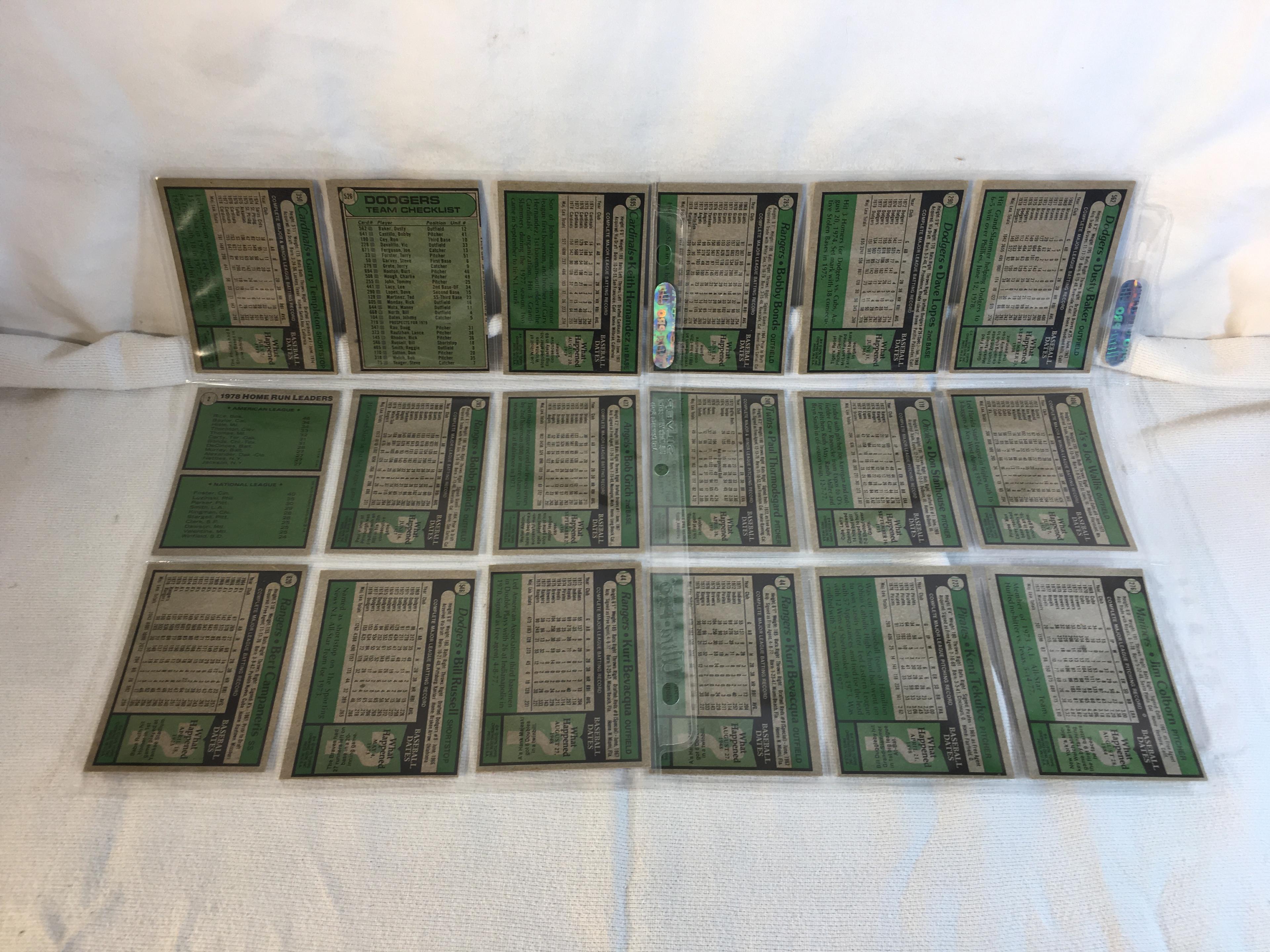 Lot of 18 Pcs Collector Vintage  MLB Baseball  Sport Trading Assorted Cards & Players - See Photos