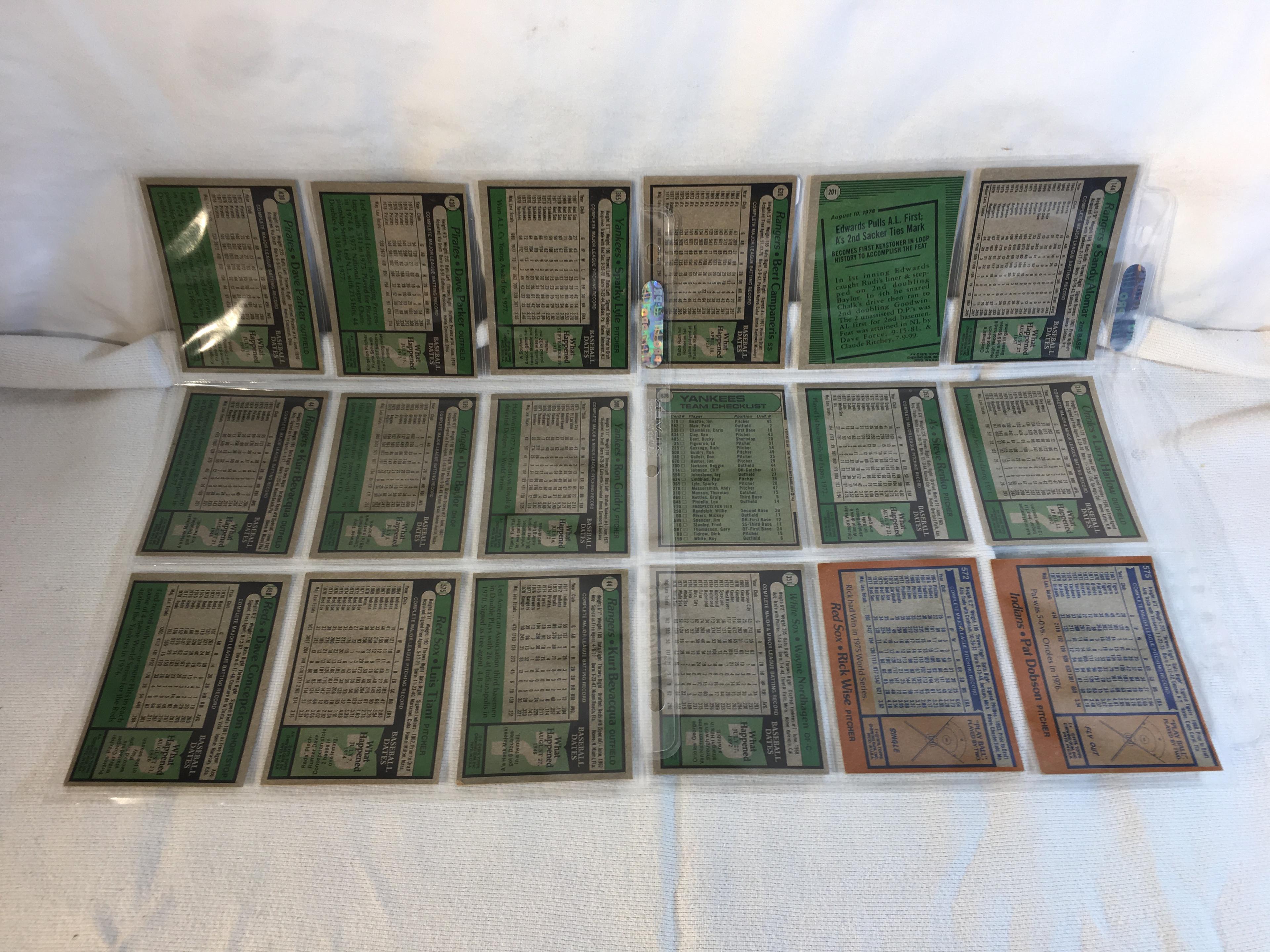 Lot of 18 Pcs Collector Vintage  MLB Baseball  Sport Trading Assorted Cards & Players - See Photos