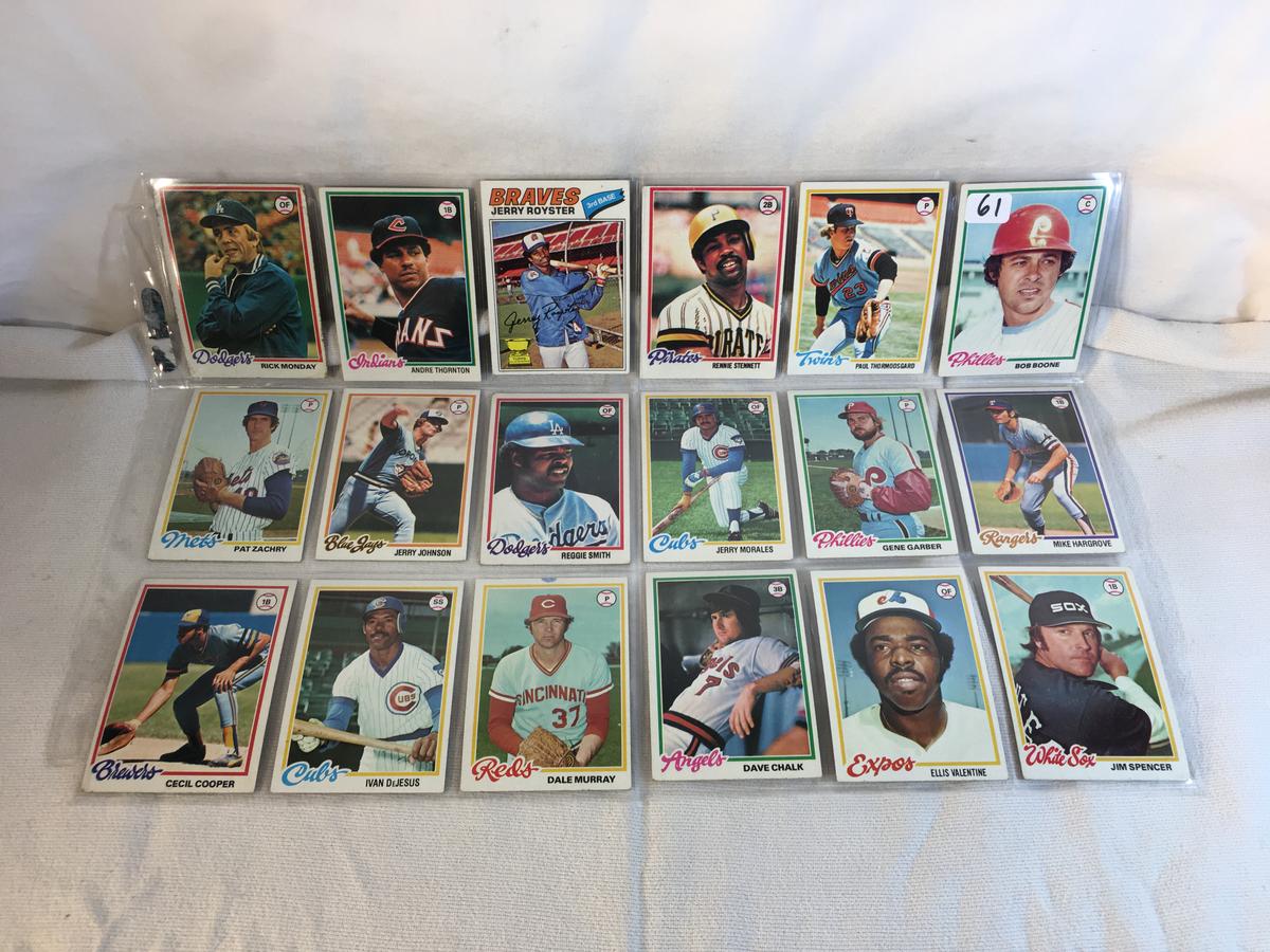 Lot of 18 Pcs Collector Vintage  MLB Baseball  Sport Trading Assorted Cards & Players - See Photos