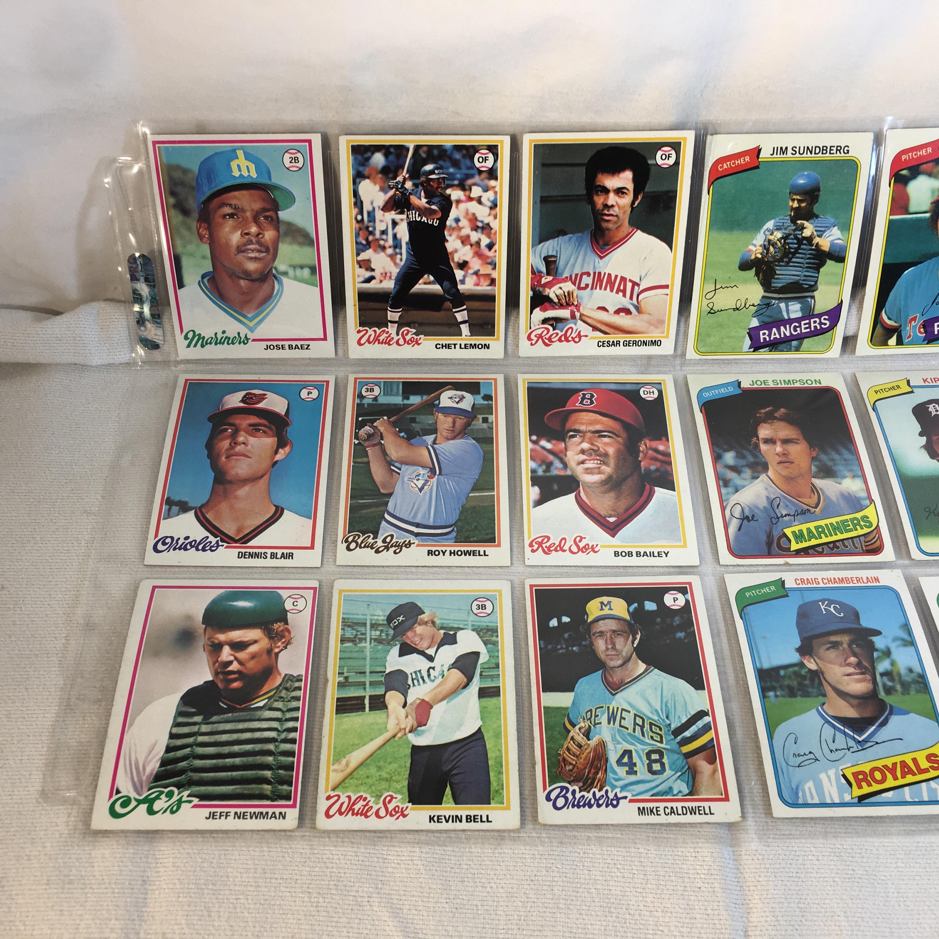 Lot of 18 Pcs Collector Vintage  MLB Baseball  Sport Trading Assorted Cards & Players - See Photos